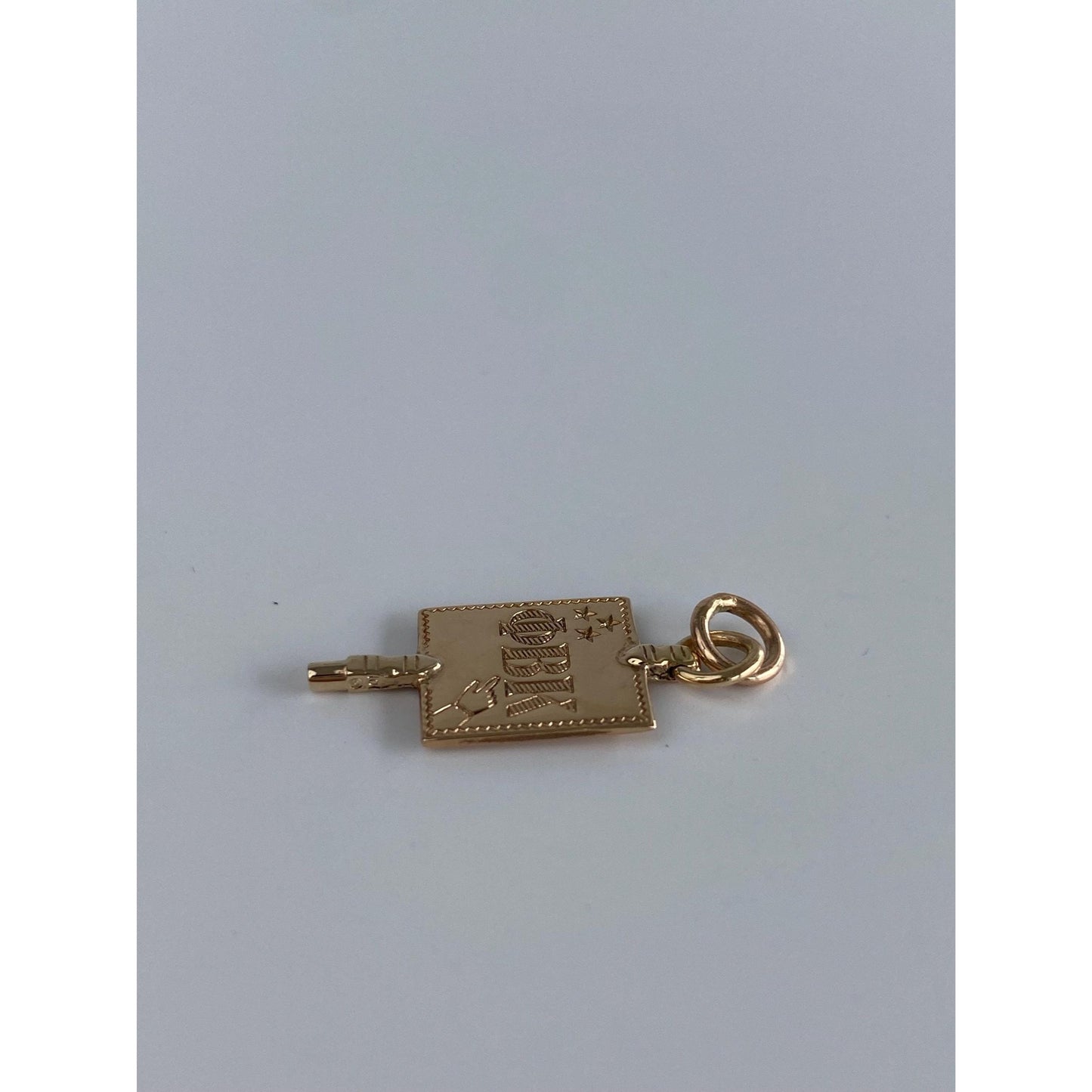 Vintage Solid 10k Rosey Gold Fraternity Key Charm
