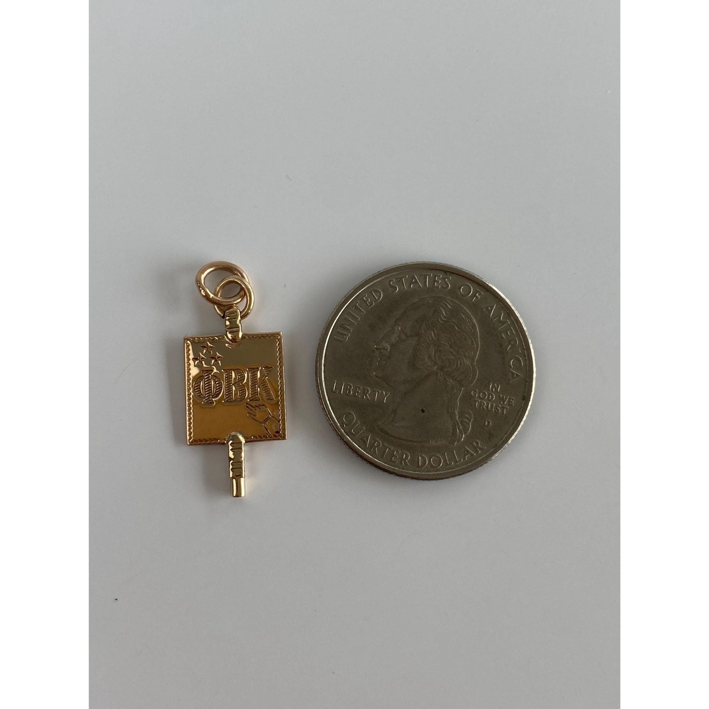 Vintage Solid 10k Rosey Gold Fraternity Key Charm