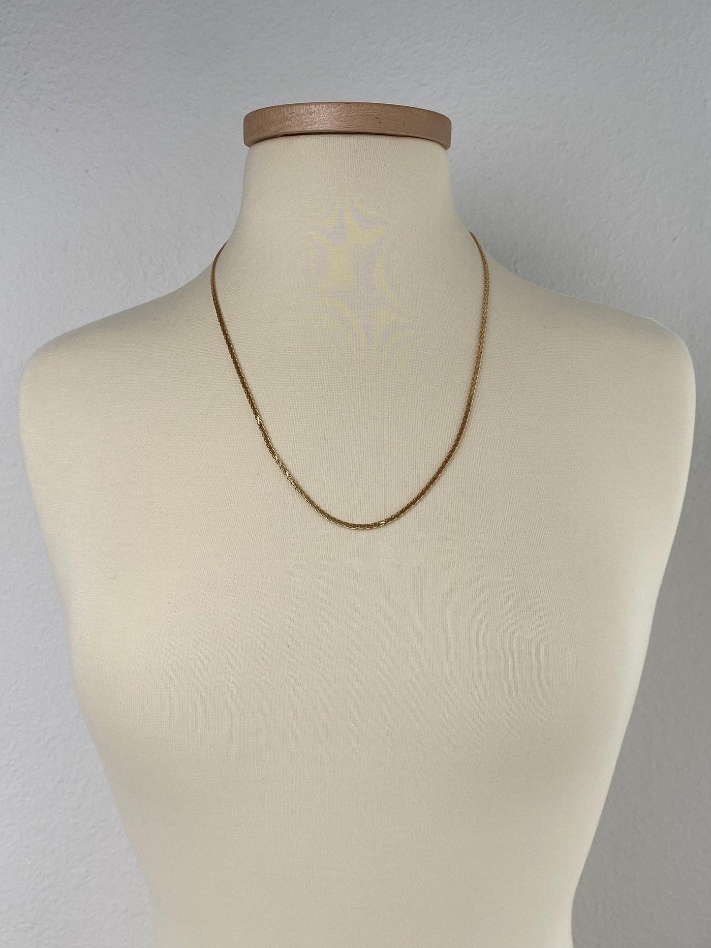 Vintage Solid 14k Yellow Gold Fancy Flat Chain Necklace - 24 inches