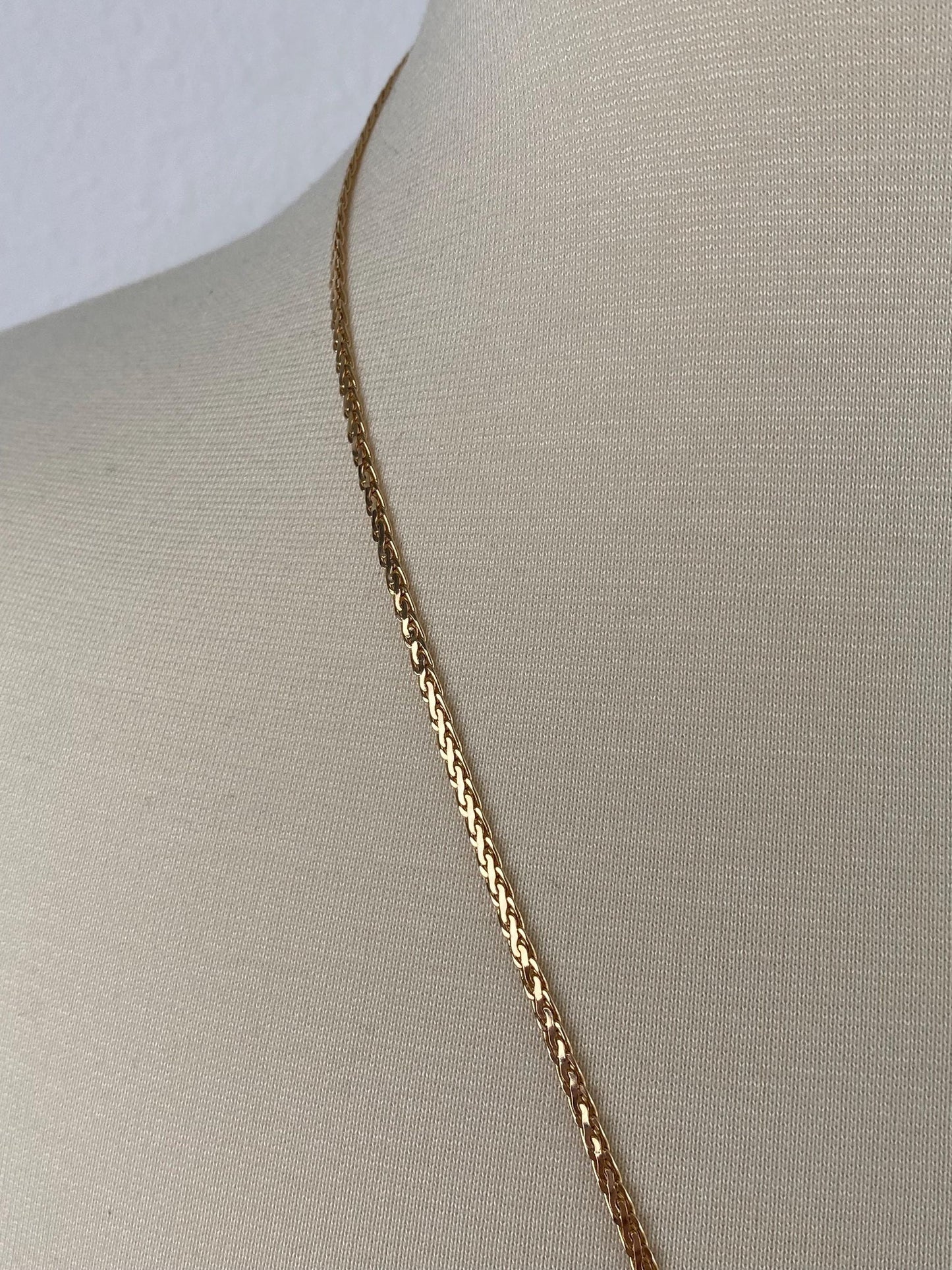 Vintage Solid 14k Yellow Gold Fancy Flat Chain Necklace - 24 inches