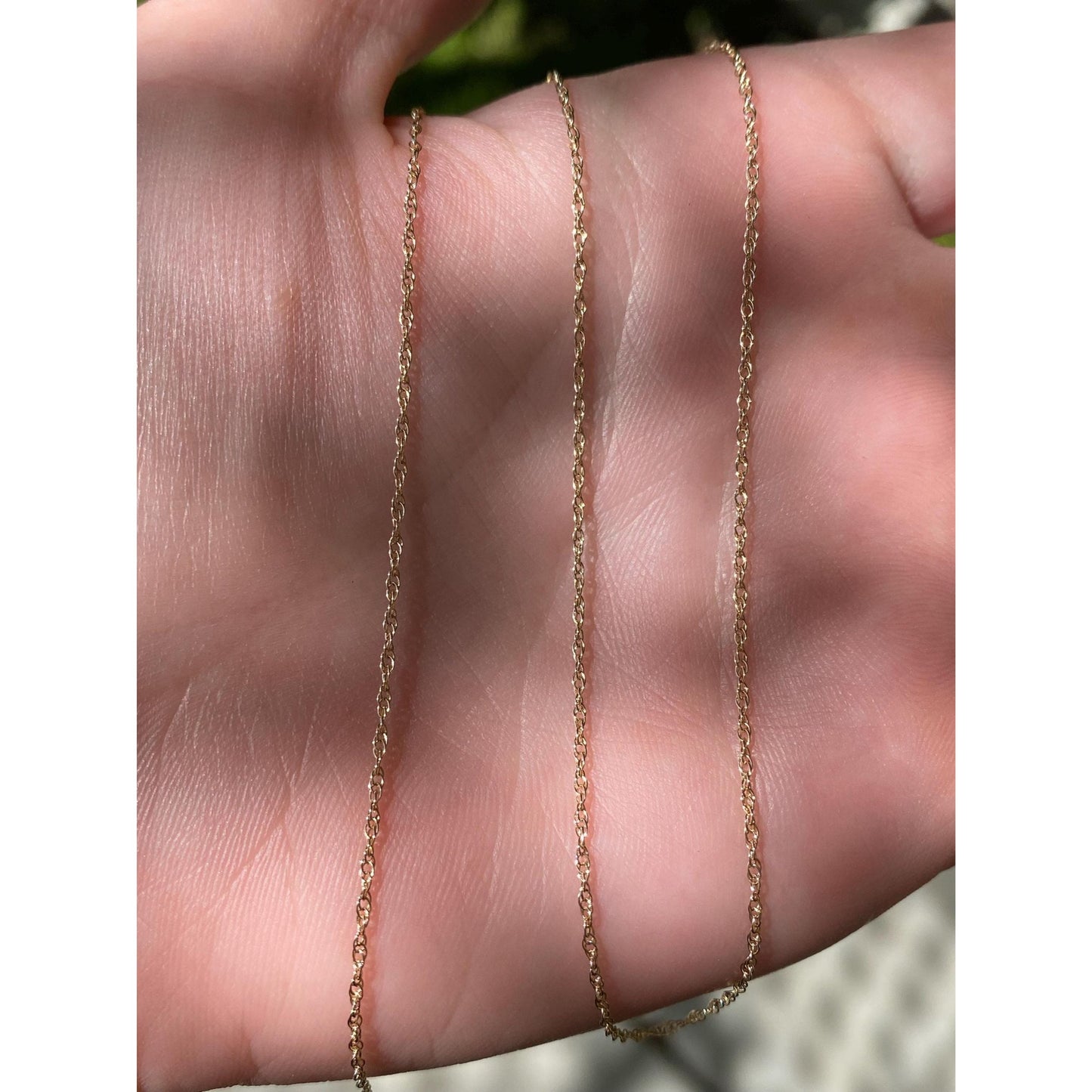 Vintage Solid 10k Yellow Gold Dainty Chain Necklace - 16.25 inches