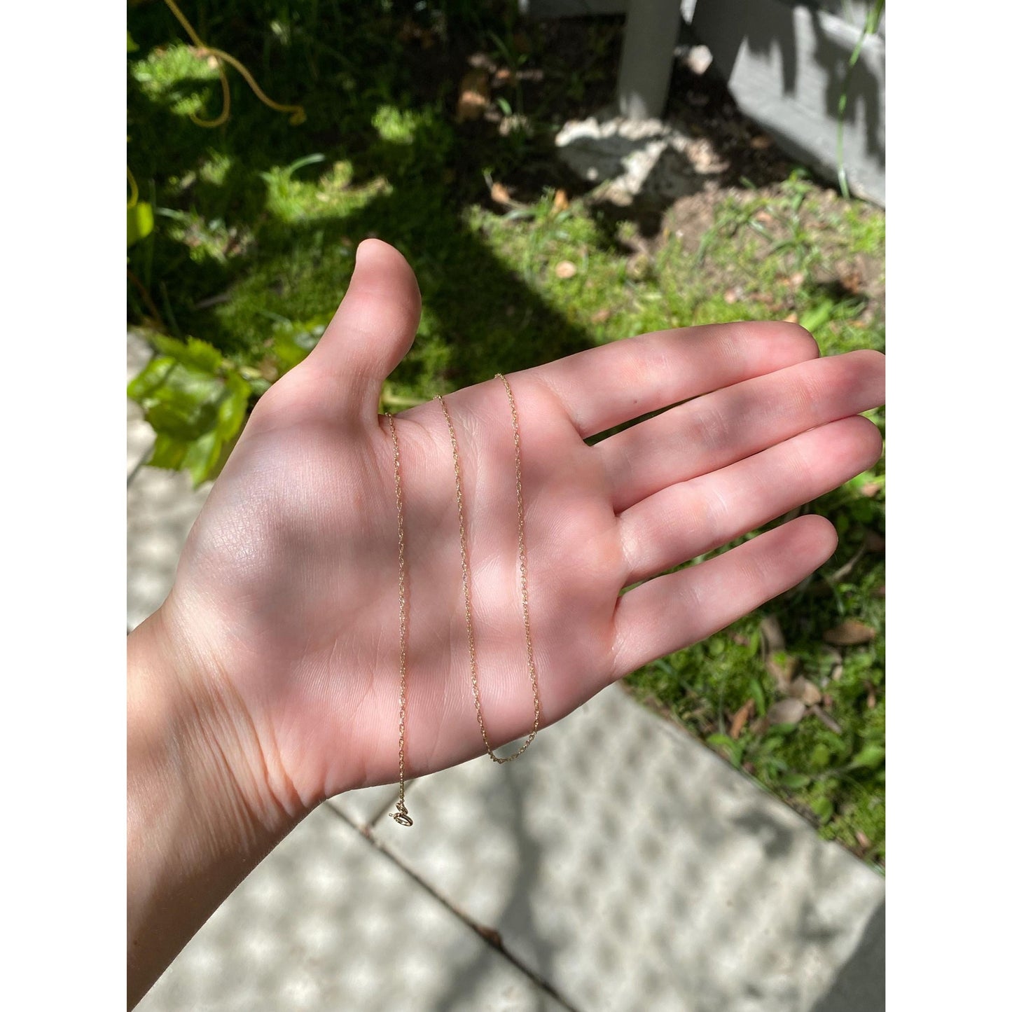 Vintage Solid 10k Yellow Gold Dainty Chain Necklace - 16.25 inches