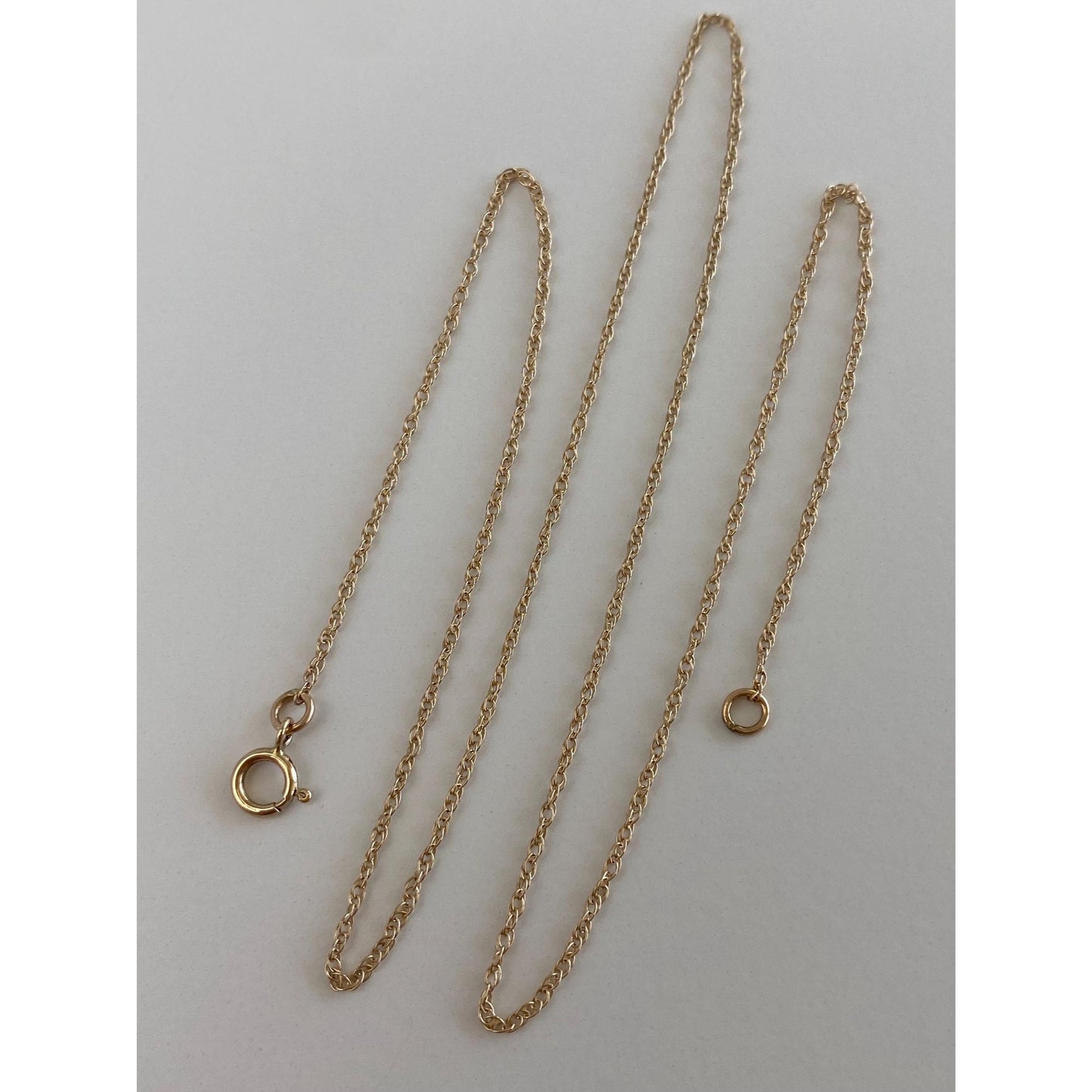 Vintage Solid 10k Yellow Gold Dainty Chain Necklace - 16.25 inches
