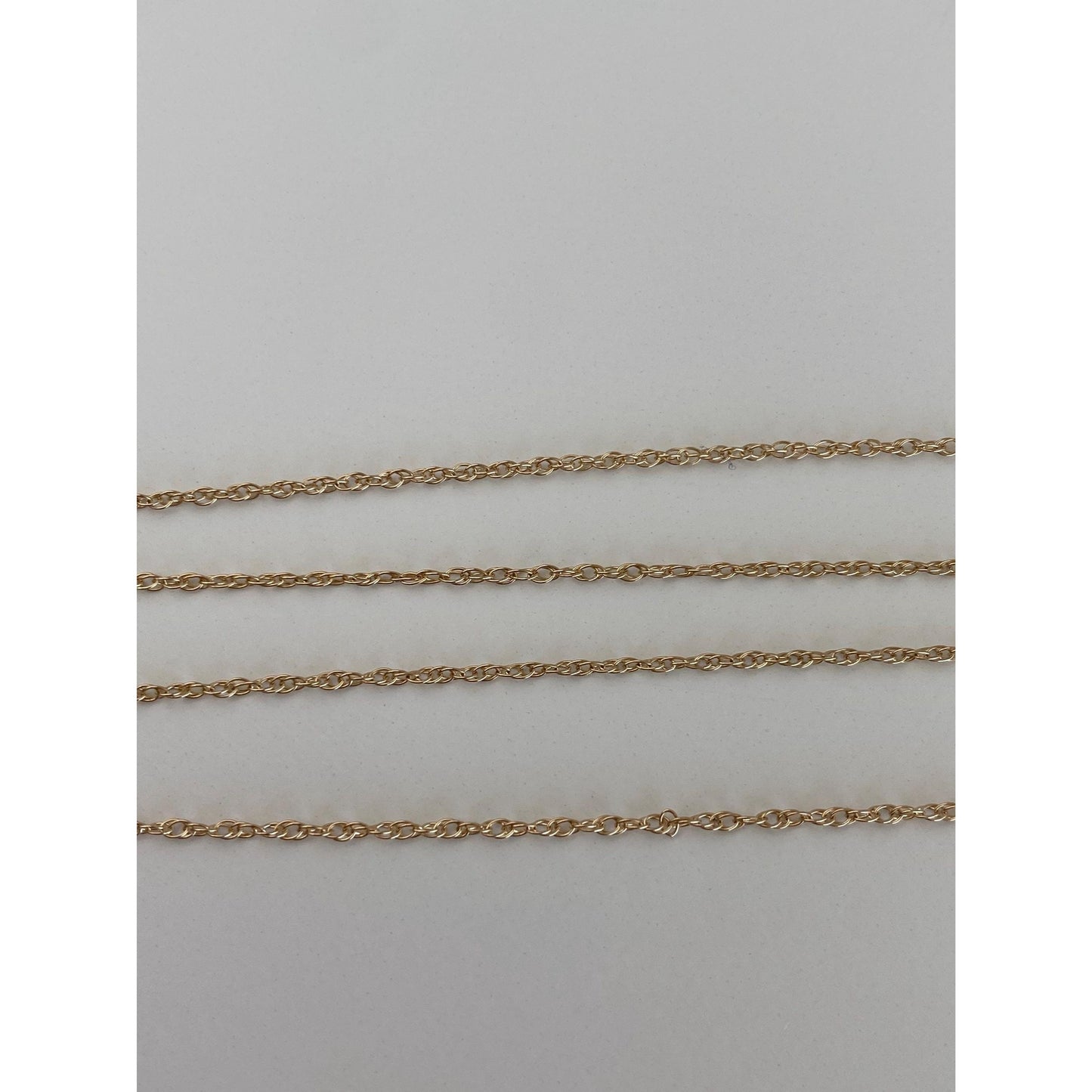 Vintage Solid 10k Yellow Gold Dainty Chain Necklace - 16.25 inches