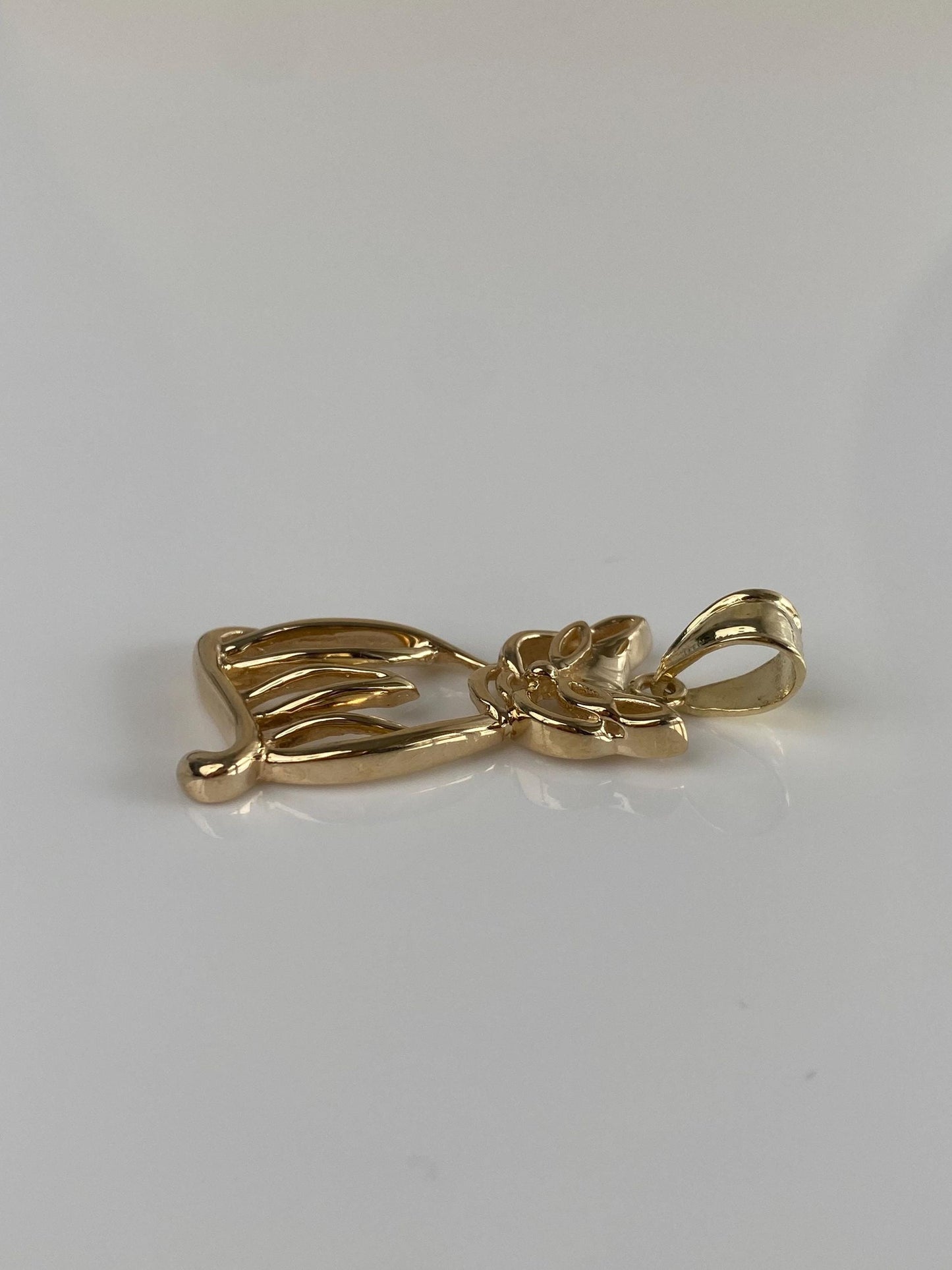 Vintage Solid 14k Yellow Gold Cat Charm