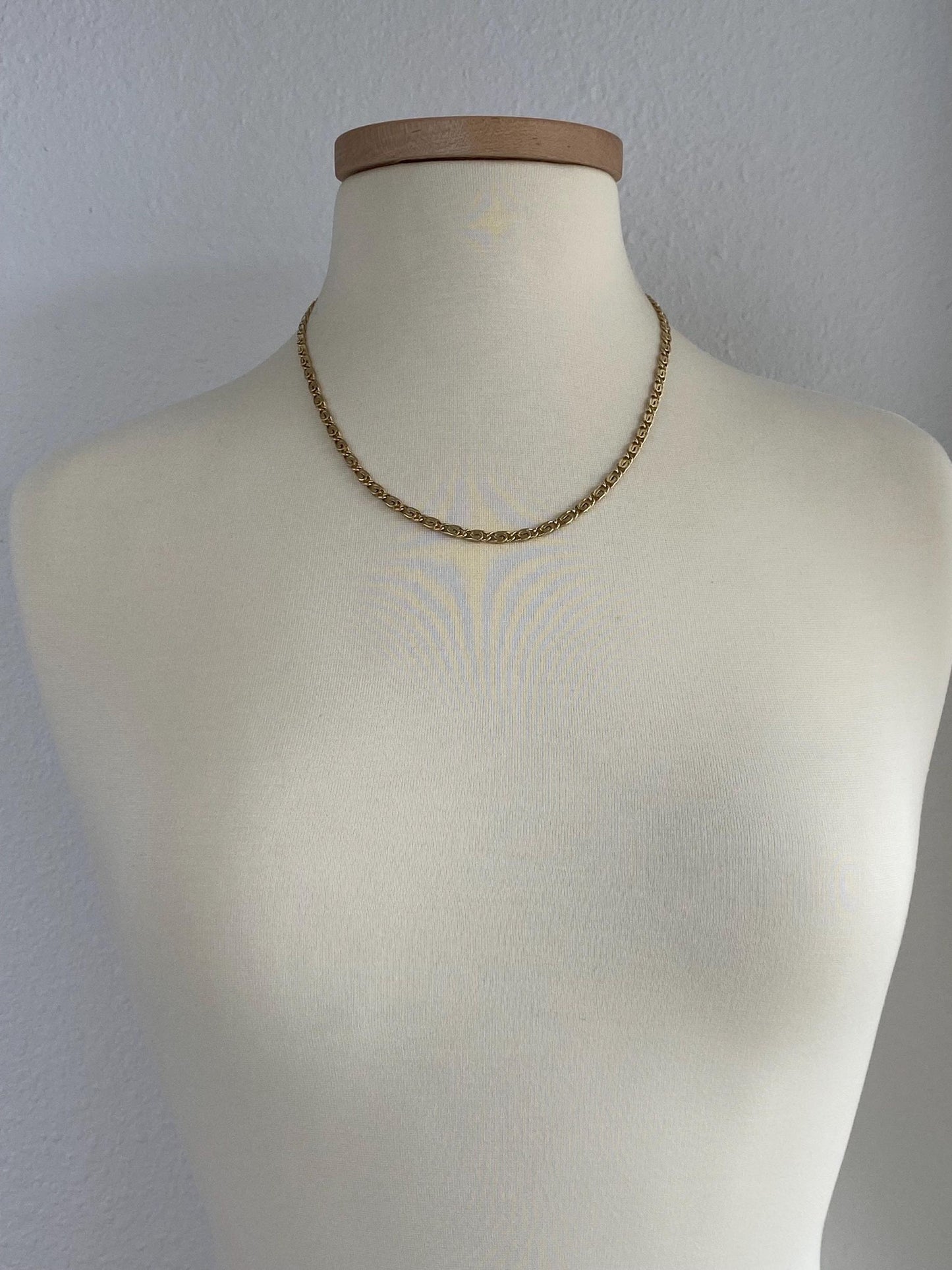 Vintage Solid 14k Yellow Gold Chunky Spiral Link Chain Necklace - 20.25 inches
