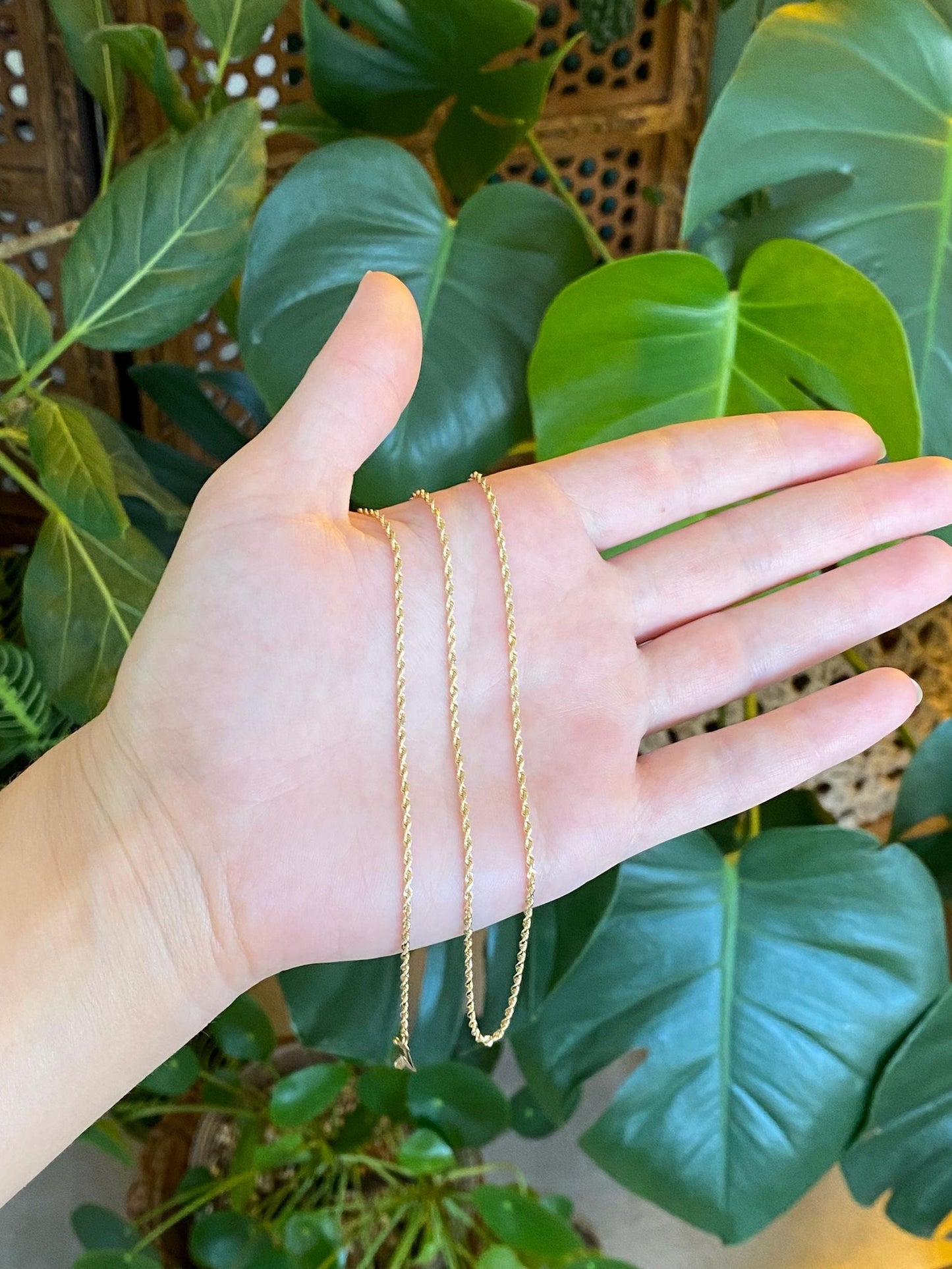 Vintage Solid 14k Yellow Gold Rope Chain Necklace - 20 inches