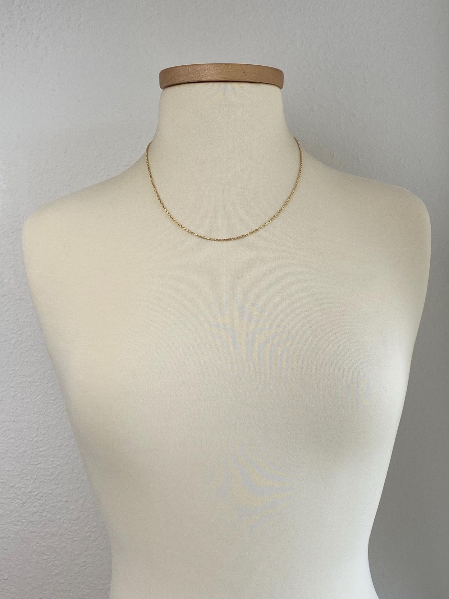 Vintage Solid 14k Yellow Gold Rope Chain Necklace - 20 inches