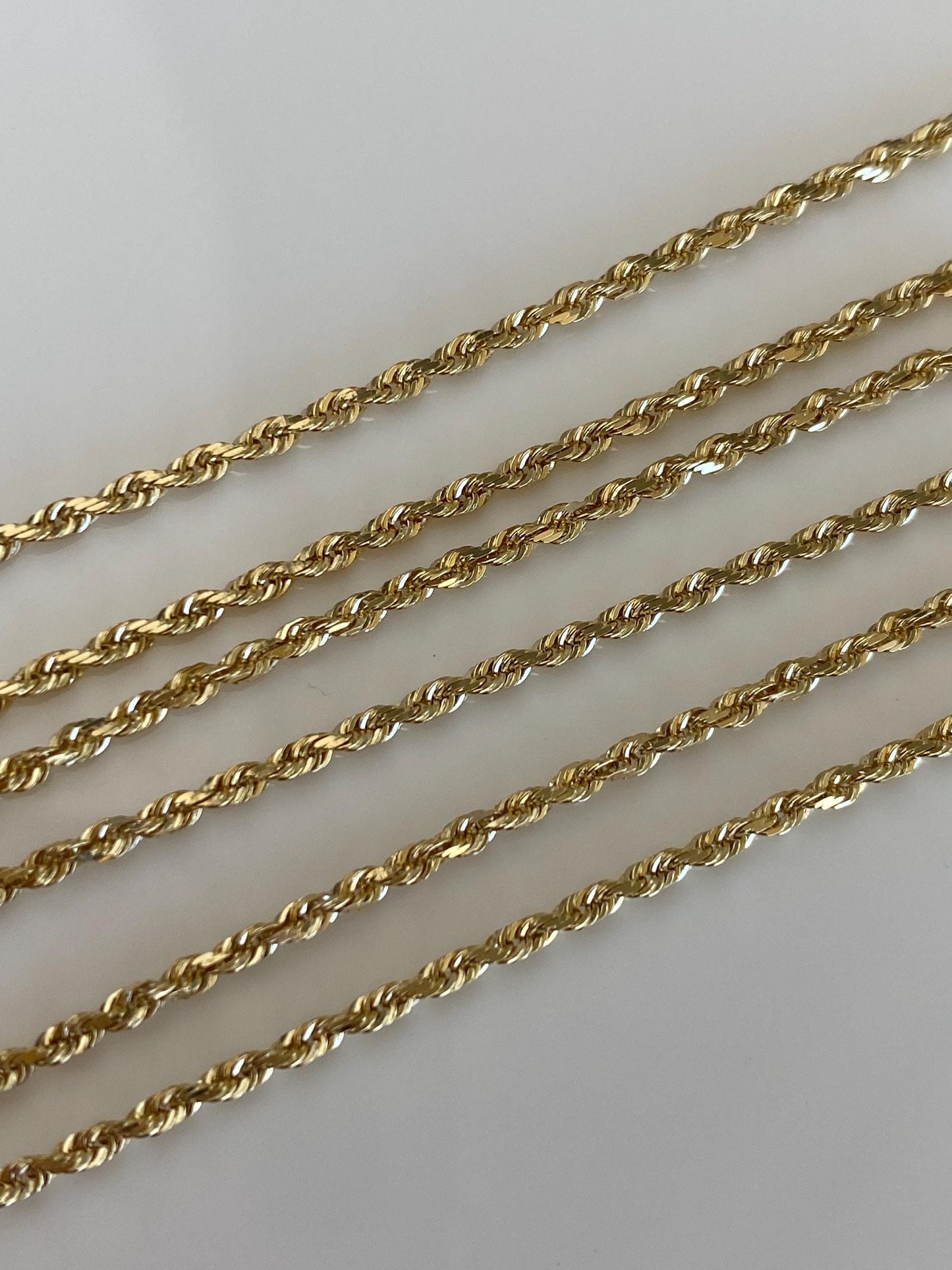 Vintage Solid 14k Yellow Gold Rope Chain Necklace - 20 inches