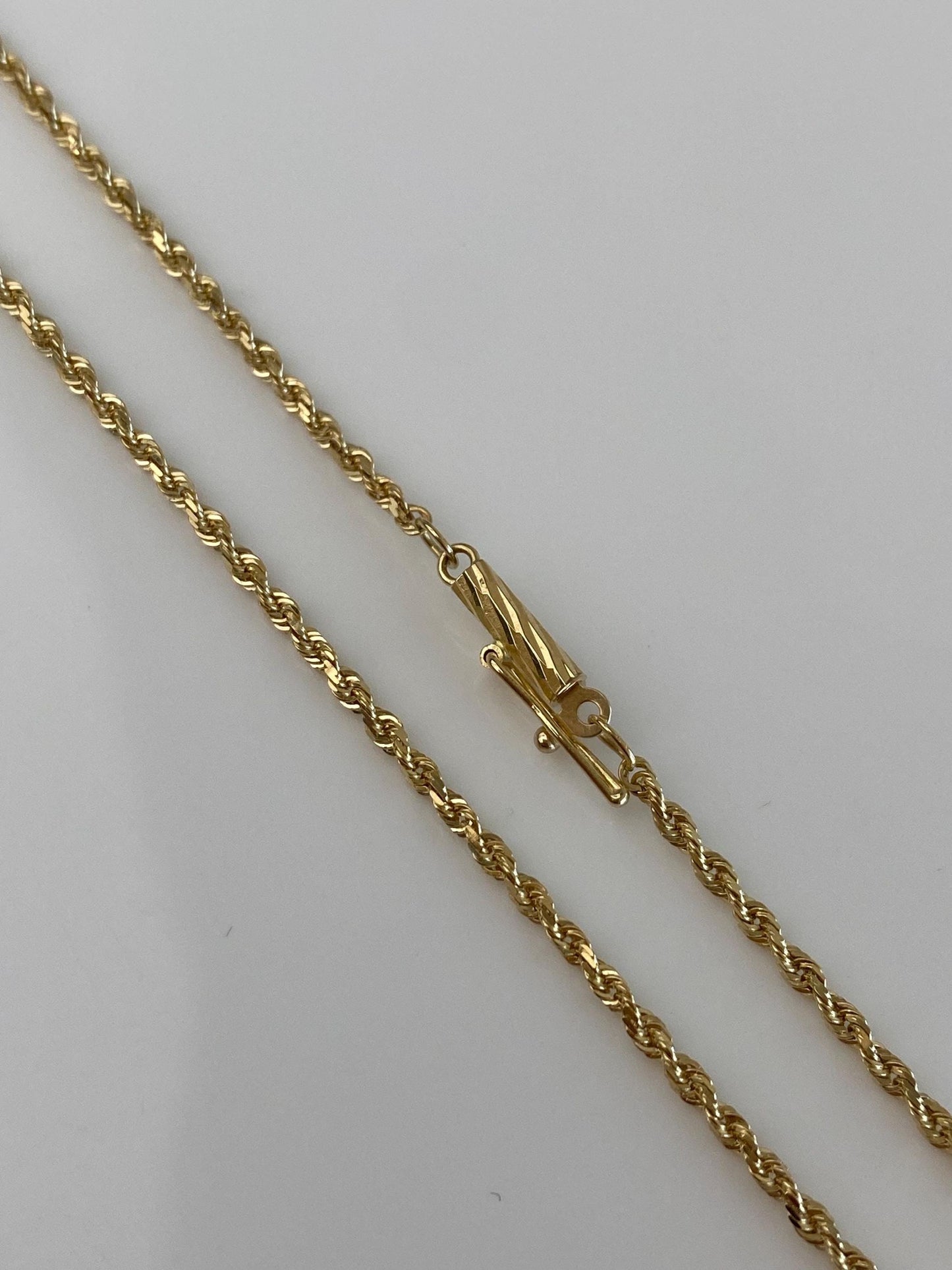 Vintage Solid 14k Yellow Gold Rope Chain Necklace - 20 inches