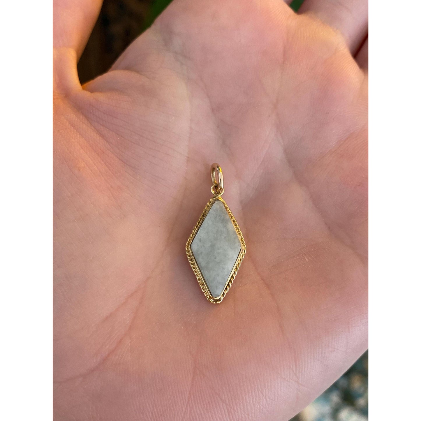 Solid 14k Yellow Gold Quartz Charm