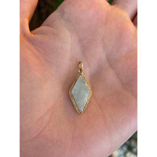 Solid 14k Yellow Gold Quartz Charm