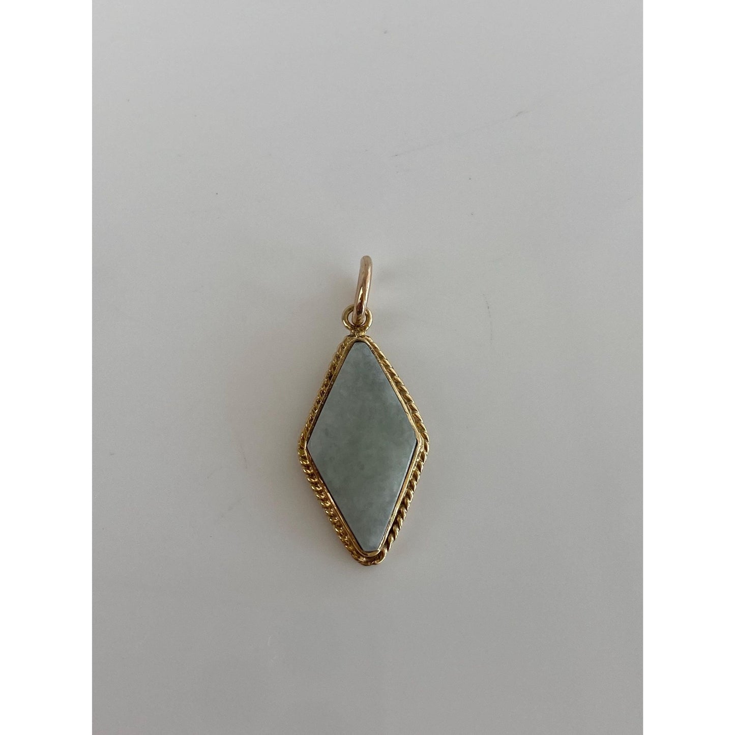 Solid 14k Yellow Gold Quartz Charm