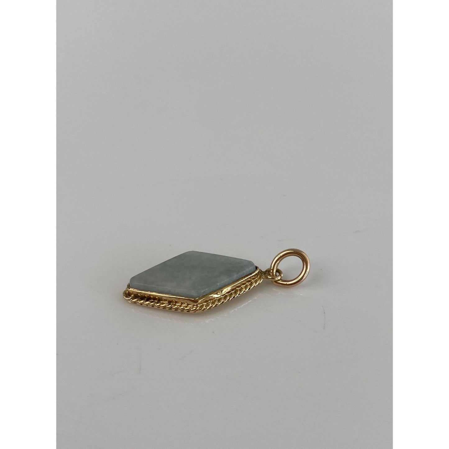 Solid 14k Yellow Gold Quartz Charm