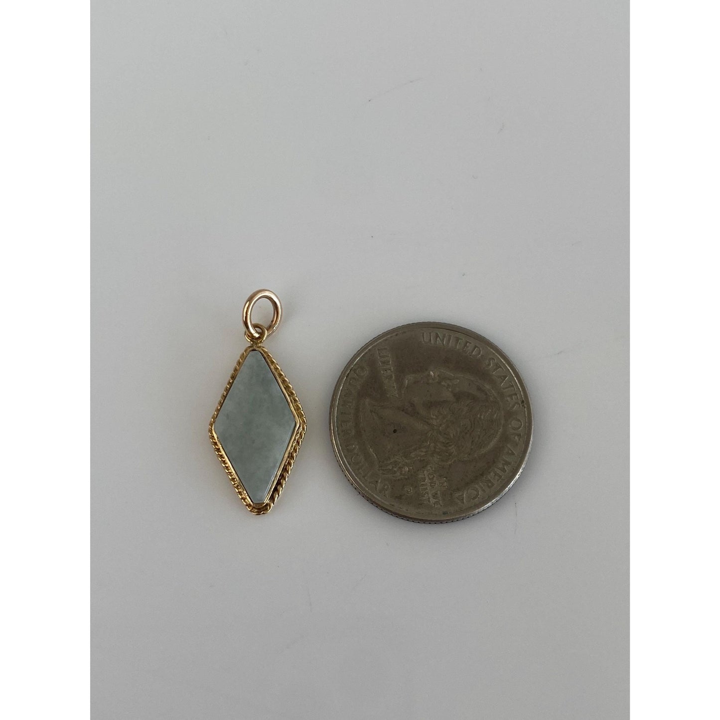 Solid 14k Yellow Gold Quartz Charm