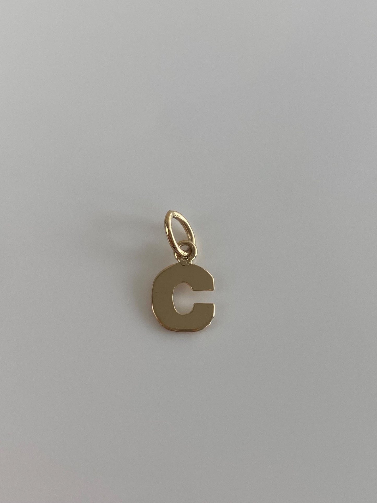 Solid 14k Yellow Gold Initial 'C' Charm