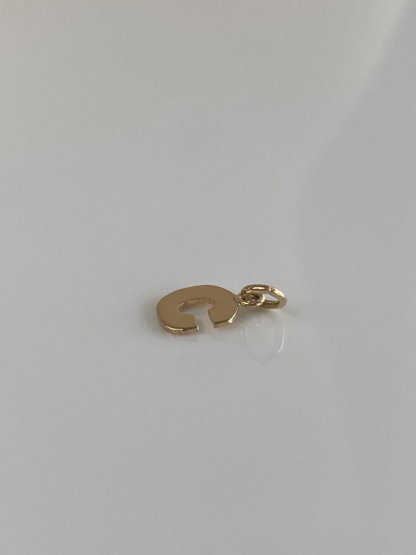 Solid 14k Yellow Gold Initial 'C' Charm