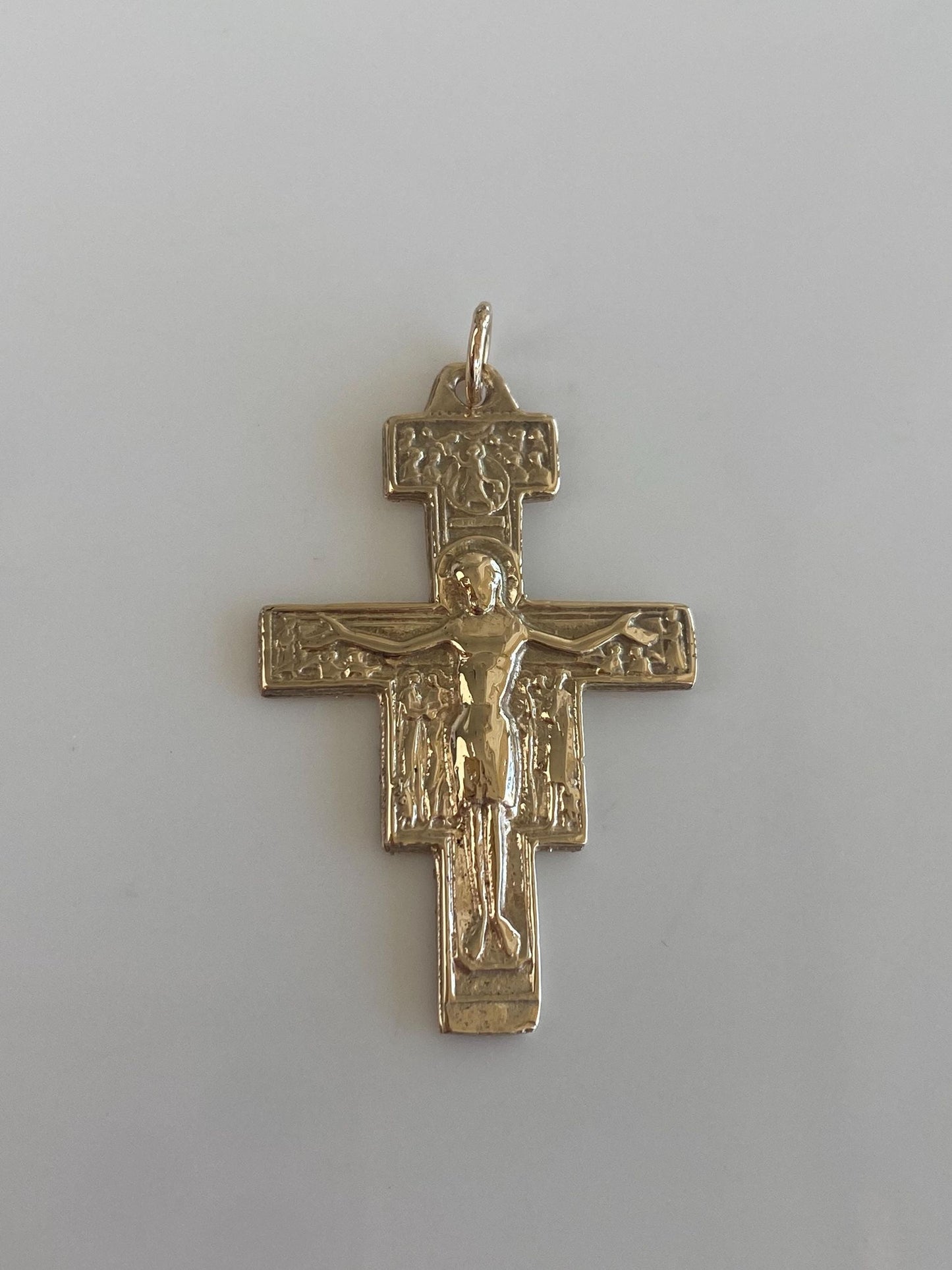 Vintage Solid 12k Yellow Gold Crucifix Cross Charm
