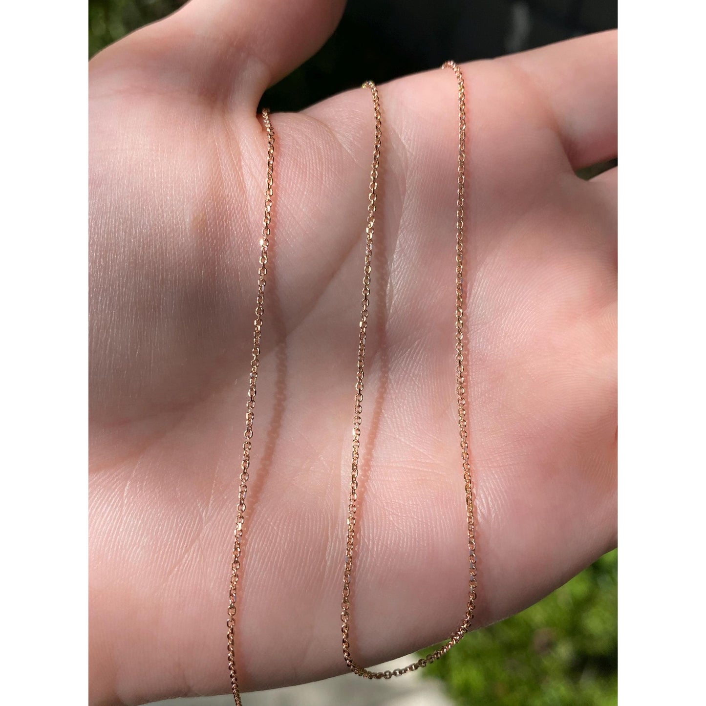 Vintage Solid 14k Rose Gold Cable Link Chain Necklace - 18 inches
