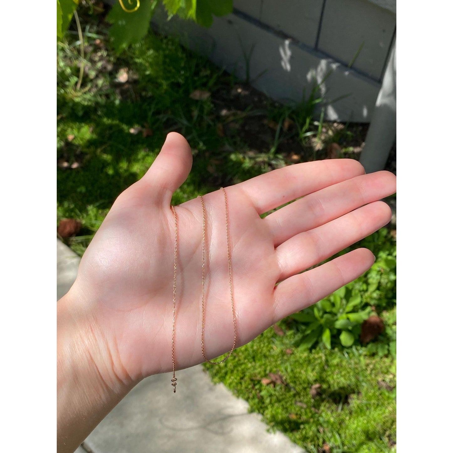 Vintage Solid 14k Rose Gold Cable Link Chain Necklace - 18 inches