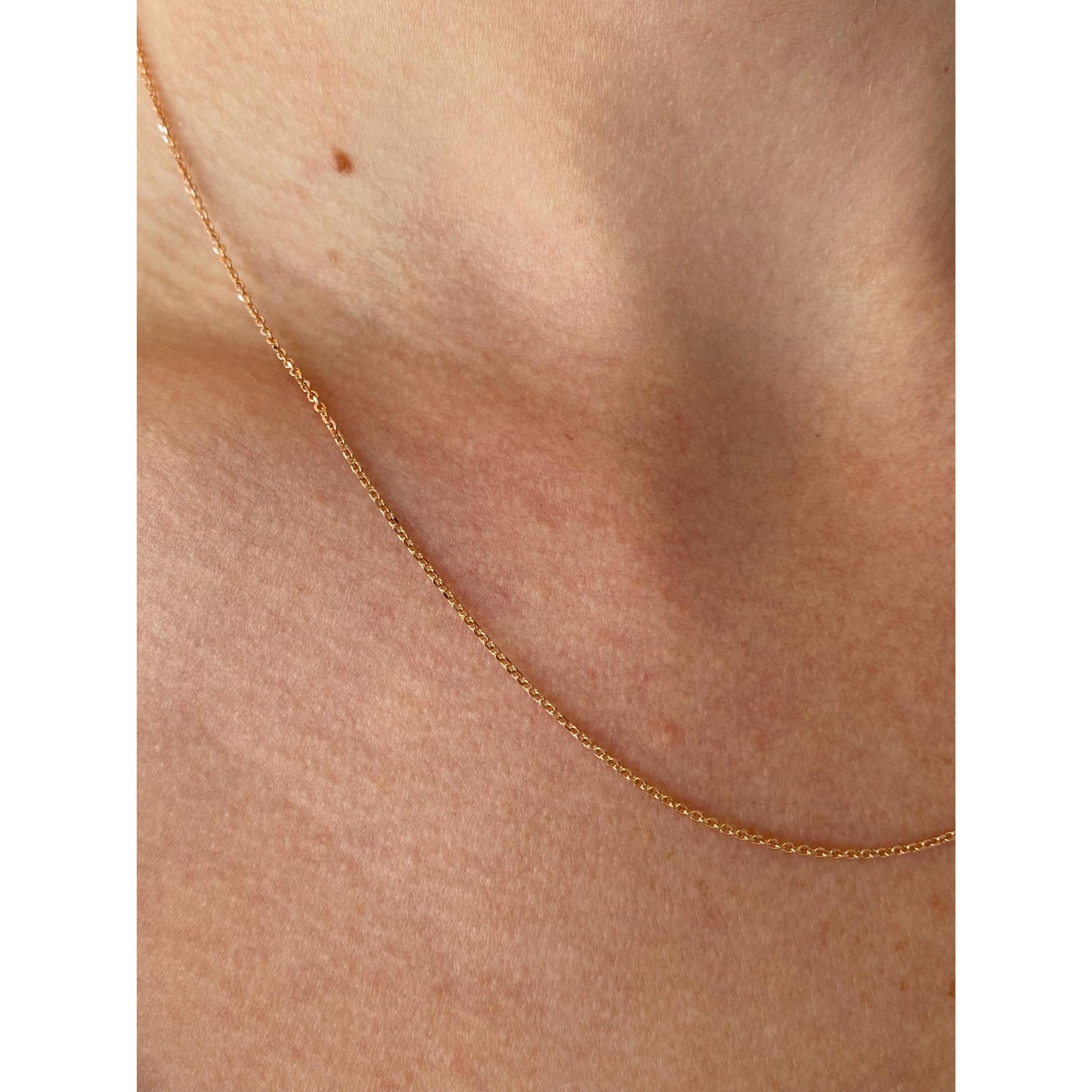 Vintage Solid 14k Rose Gold Cable Link Chain Necklace - 18 inches