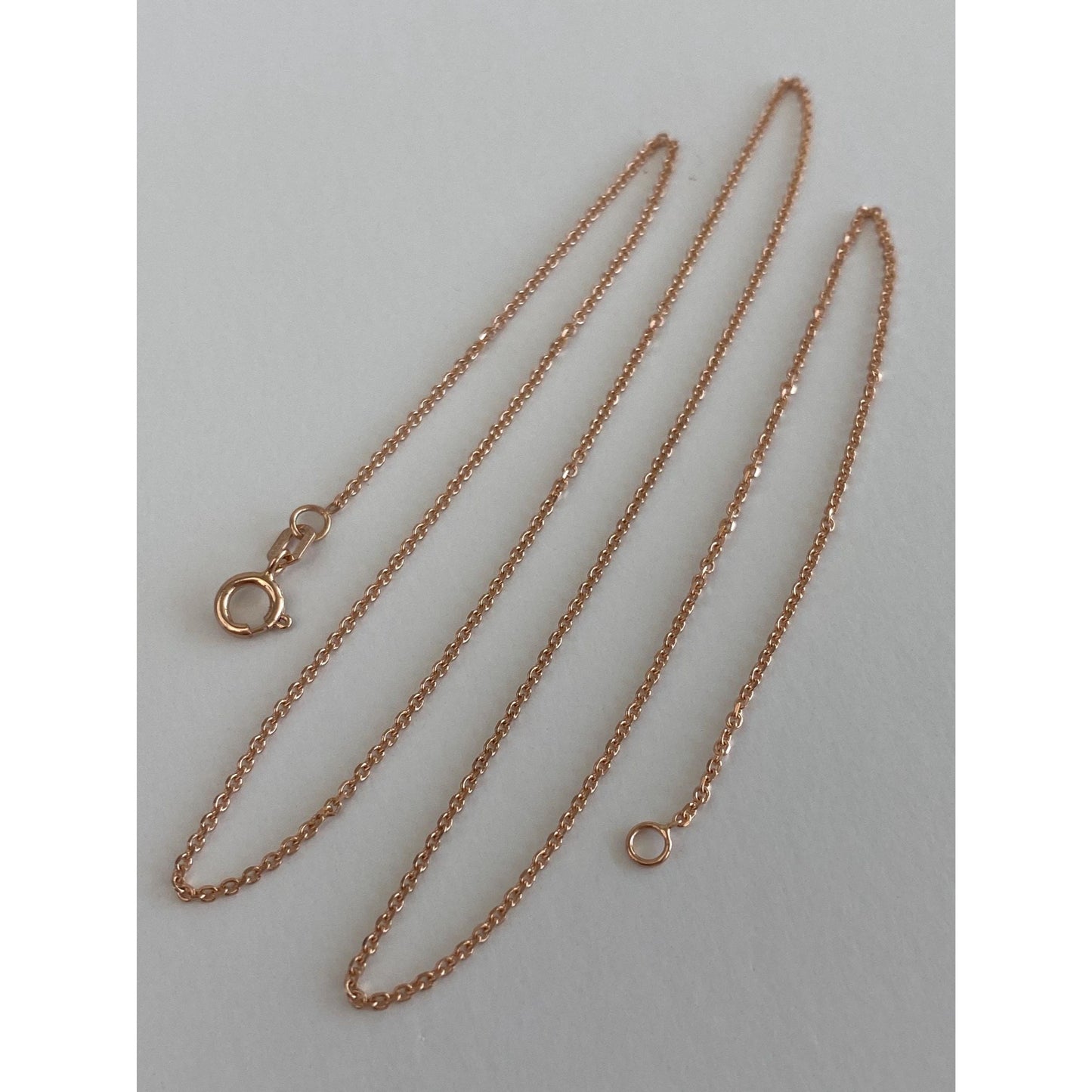 Vintage Solid 14k Rose Gold Cable Link Chain Necklace - 18 inches
