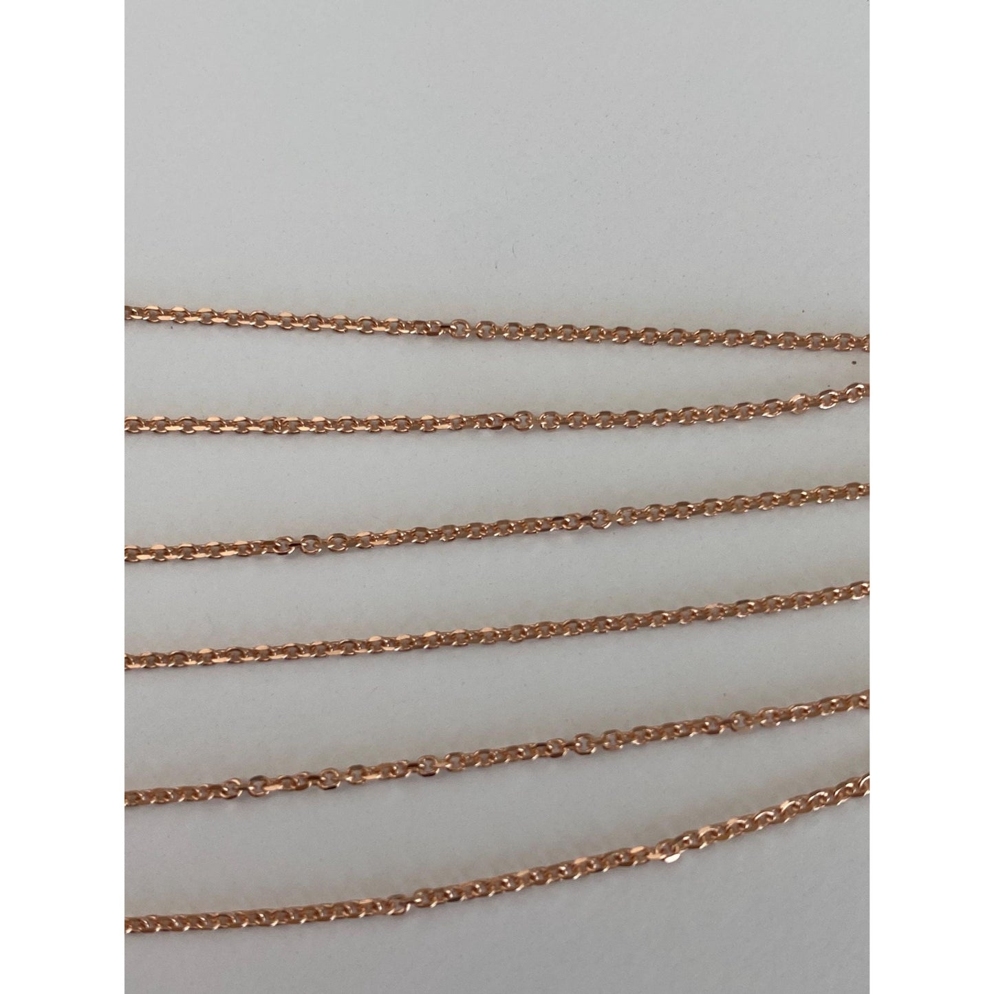 Vintage Solid 14k Rose Gold Cable Link Chain Necklace - 18 inches