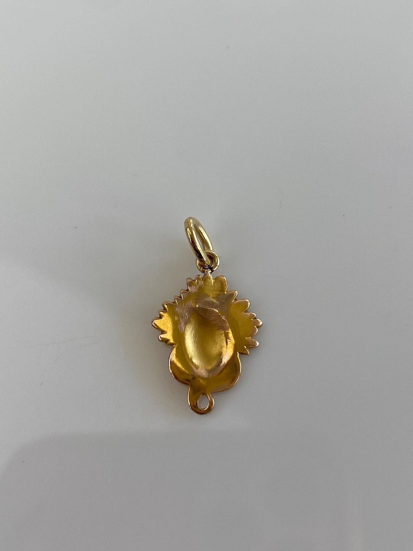 Vintage Solid 18k Yellow Gold Art Nouveau Lady Sunflower Charm