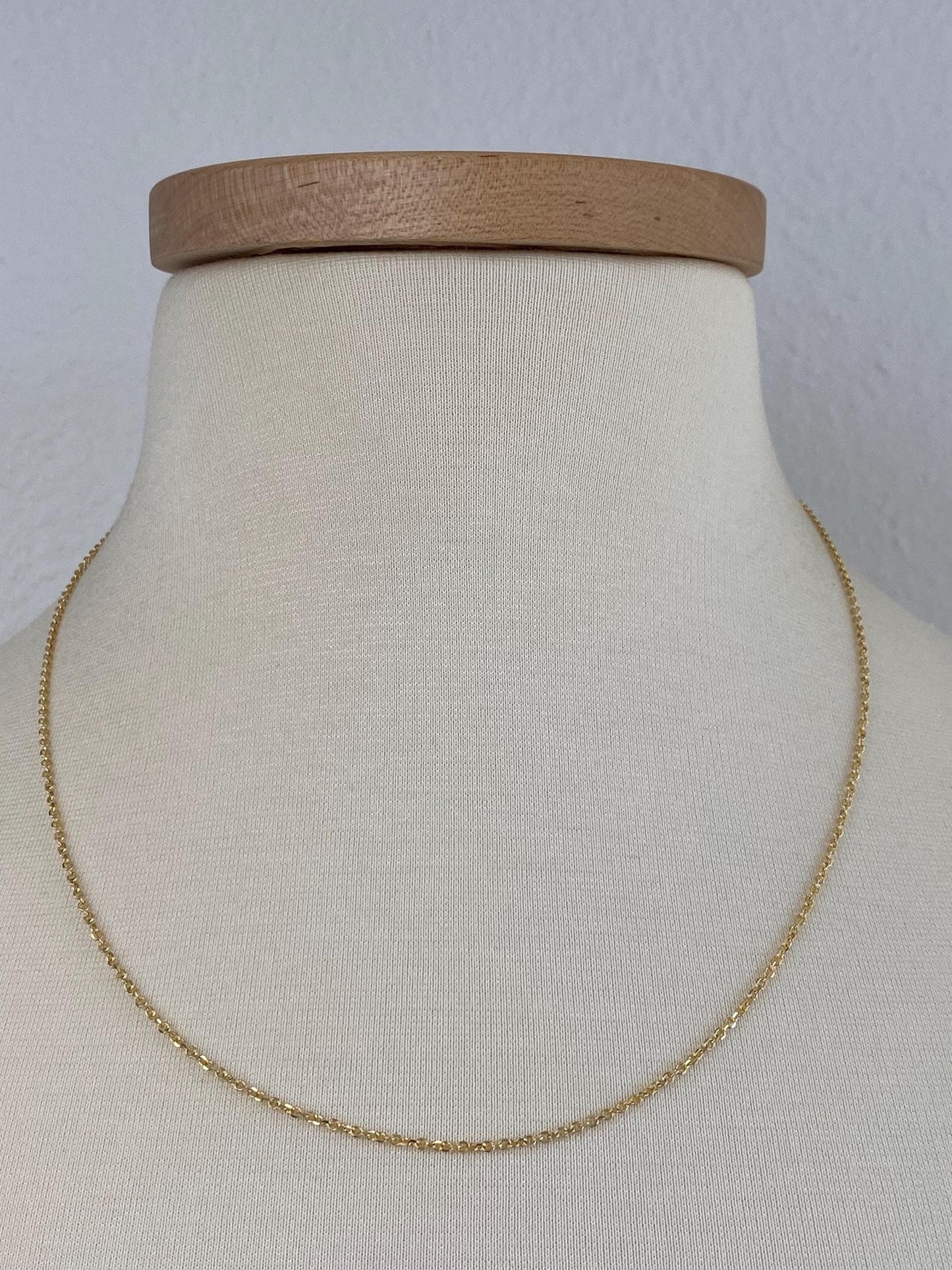 Vintage Solid 14k Yellow Gold Tight Rolo Chain Necklace - 20 inches
