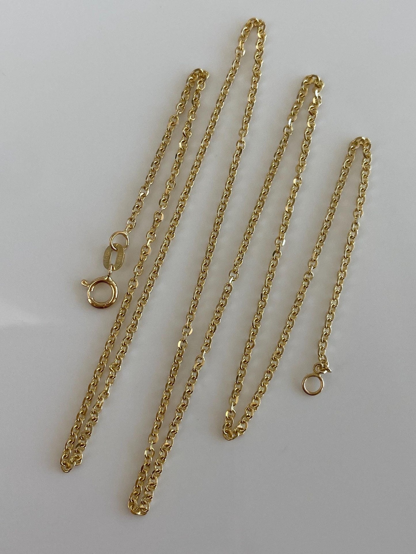 Vintage Solid 14k Yellow Gold Tight Rolo Chain Necklace - 20 inches