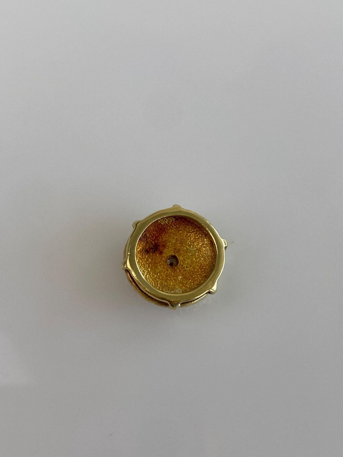 Vintage Solid 18k Yellow Gold Diamond Basketweave Slide Charm