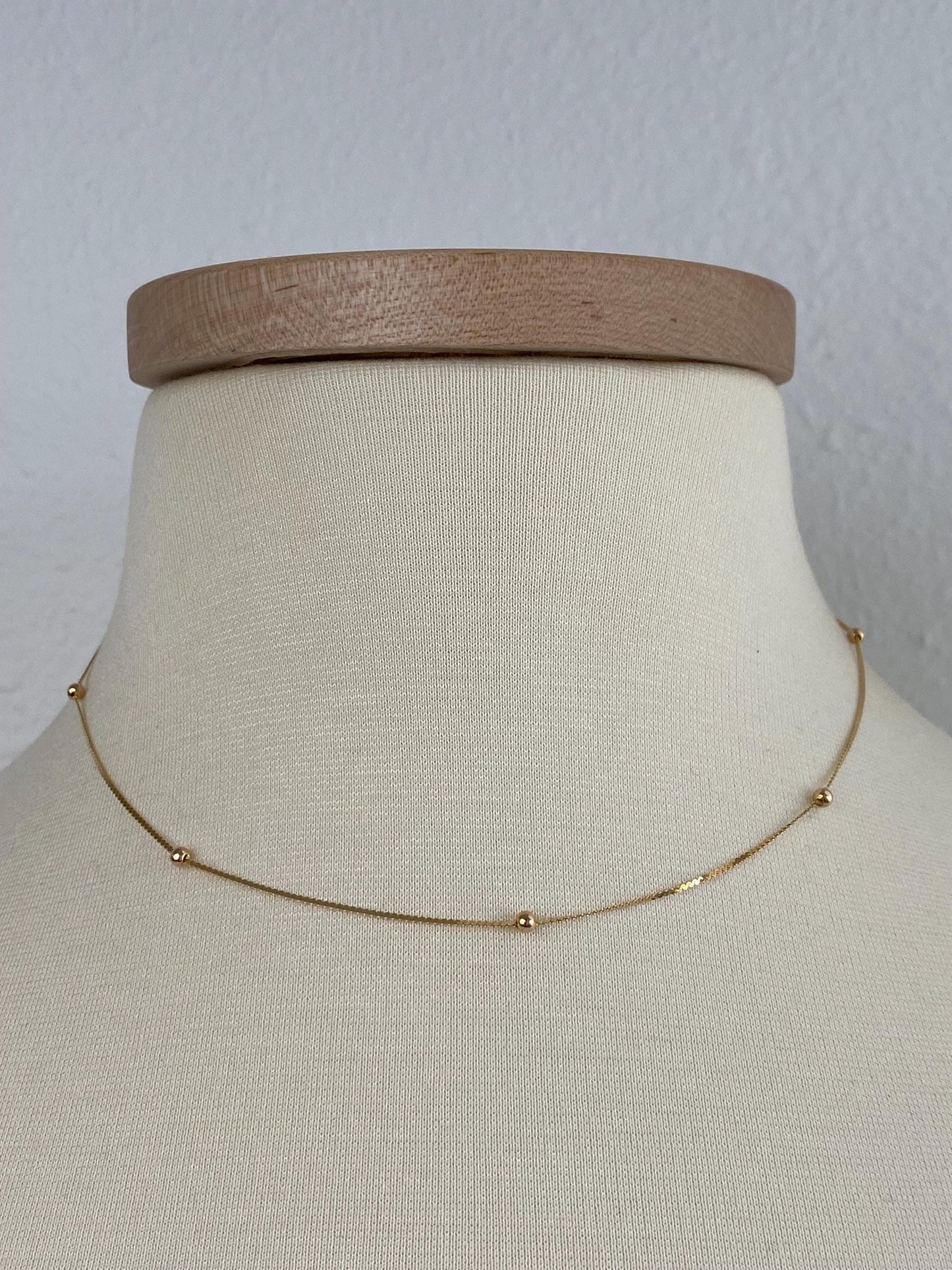 Vintage Solid 14k Yellow Gold Ball Serpentine Chain Necklace - 16 inches