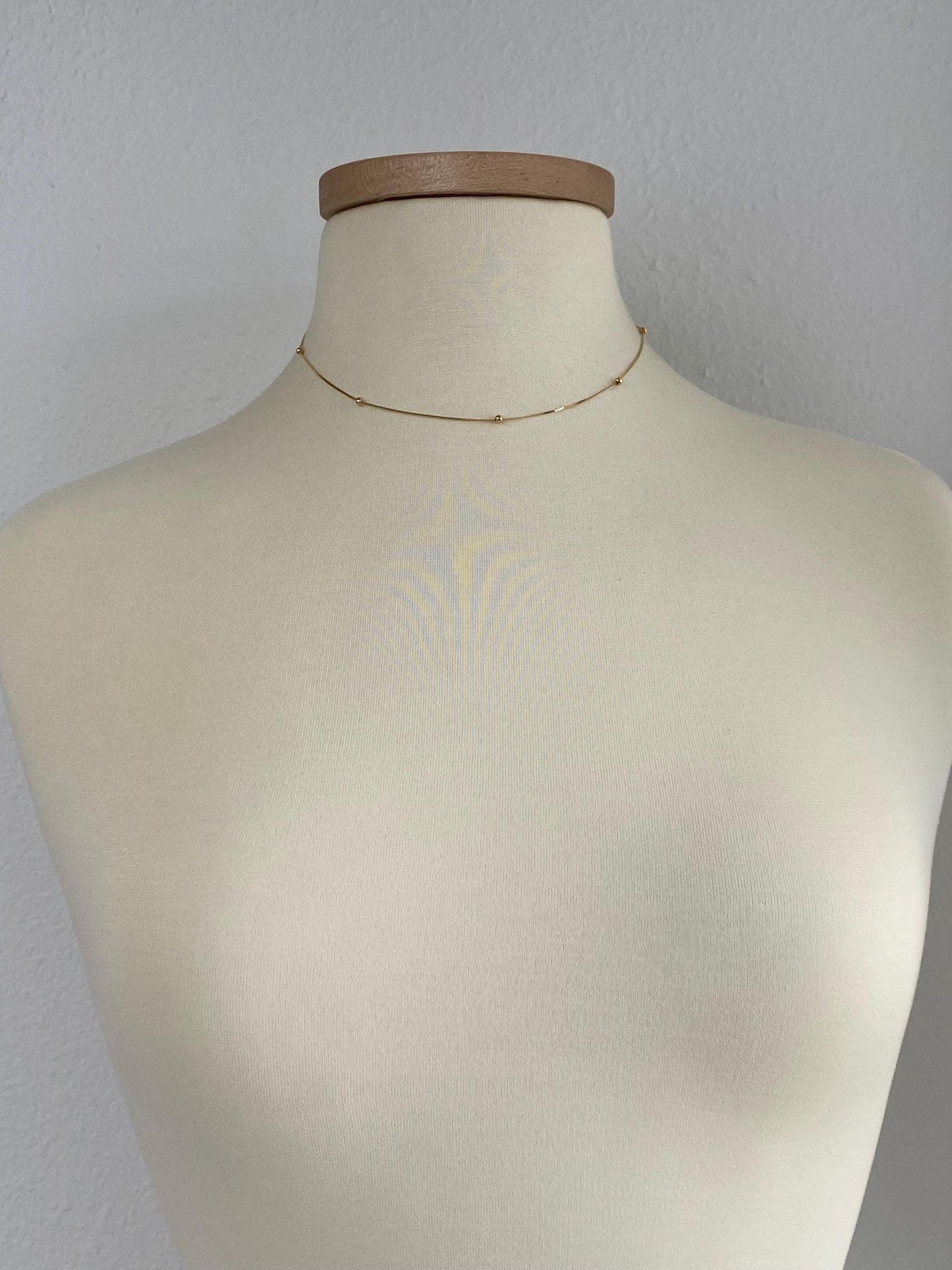 Vintage Solid 14k Yellow Gold Ball Serpentine Chain Necklace - 16 inches