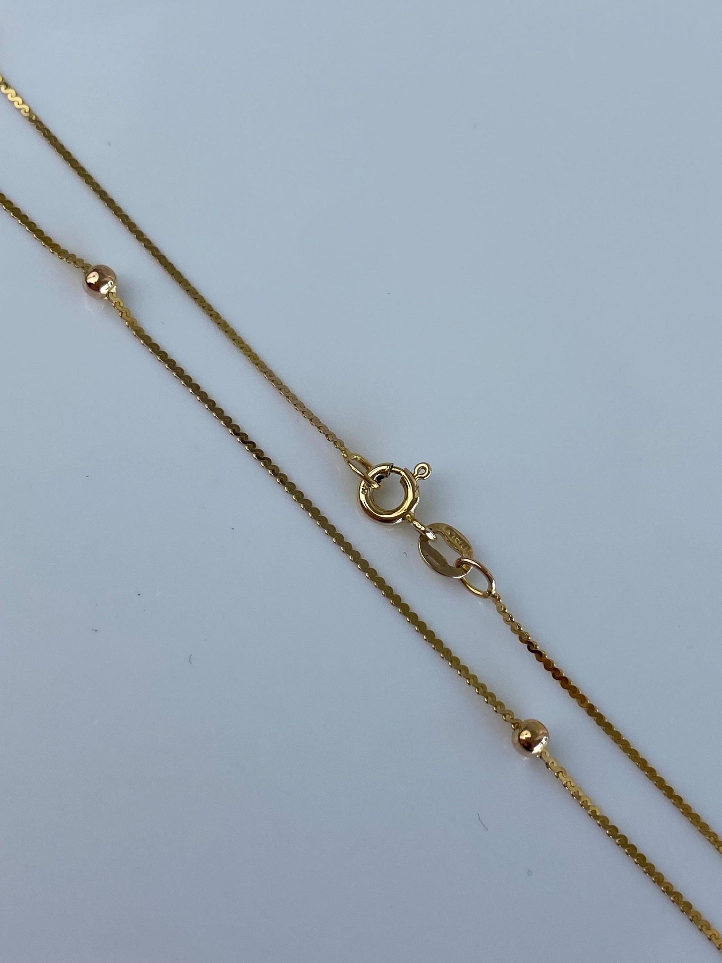 Vintage Solid 14k Yellow Gold Ball Serpentine Chain Necklace - 16 inches