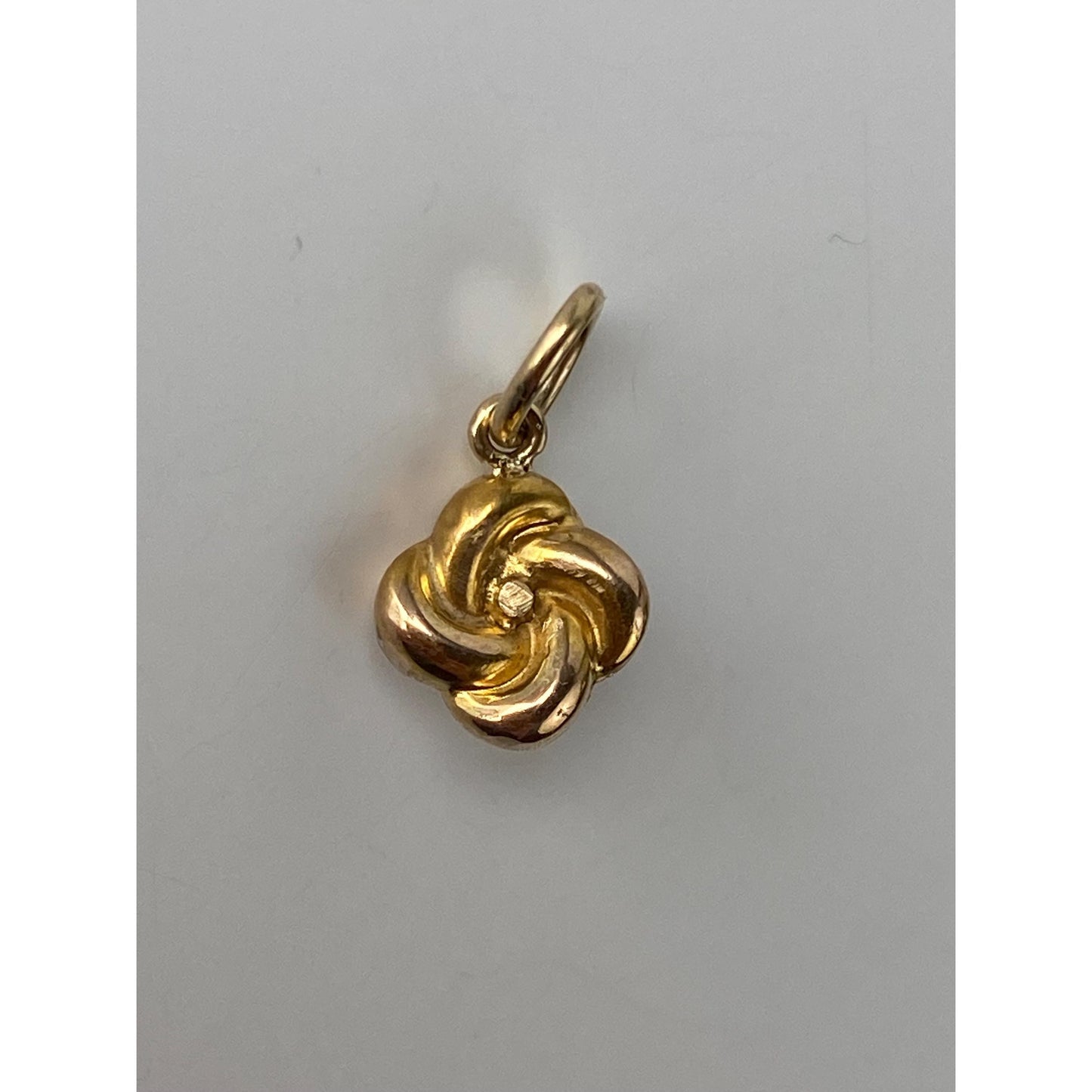 Vintage Solid 14k Yellow Gold Pink Cubic Zirconia Knot Stick Pin Conversion Charm