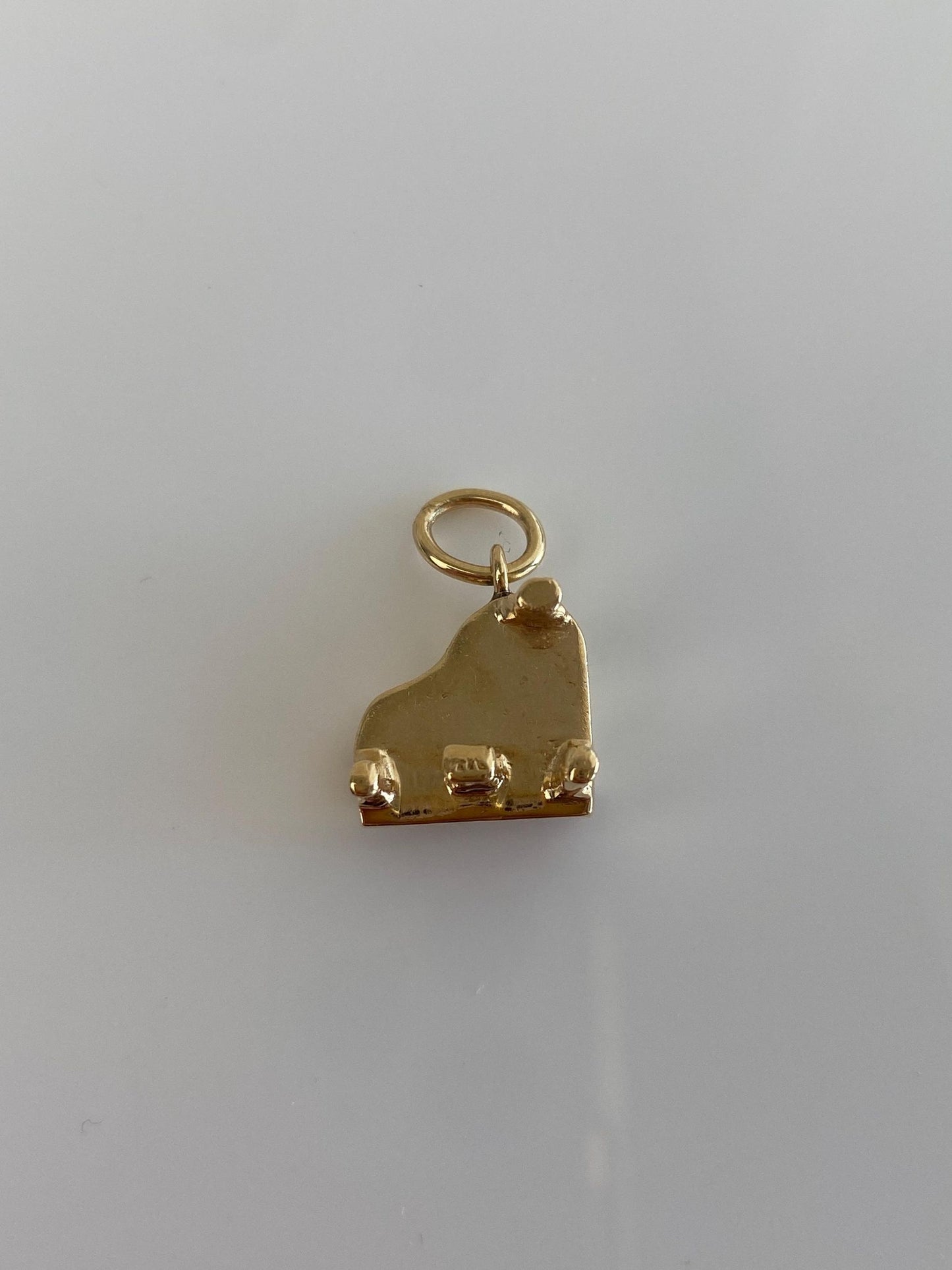 Vintage Solid 14k Yellow Gold Articulated Piano Charm