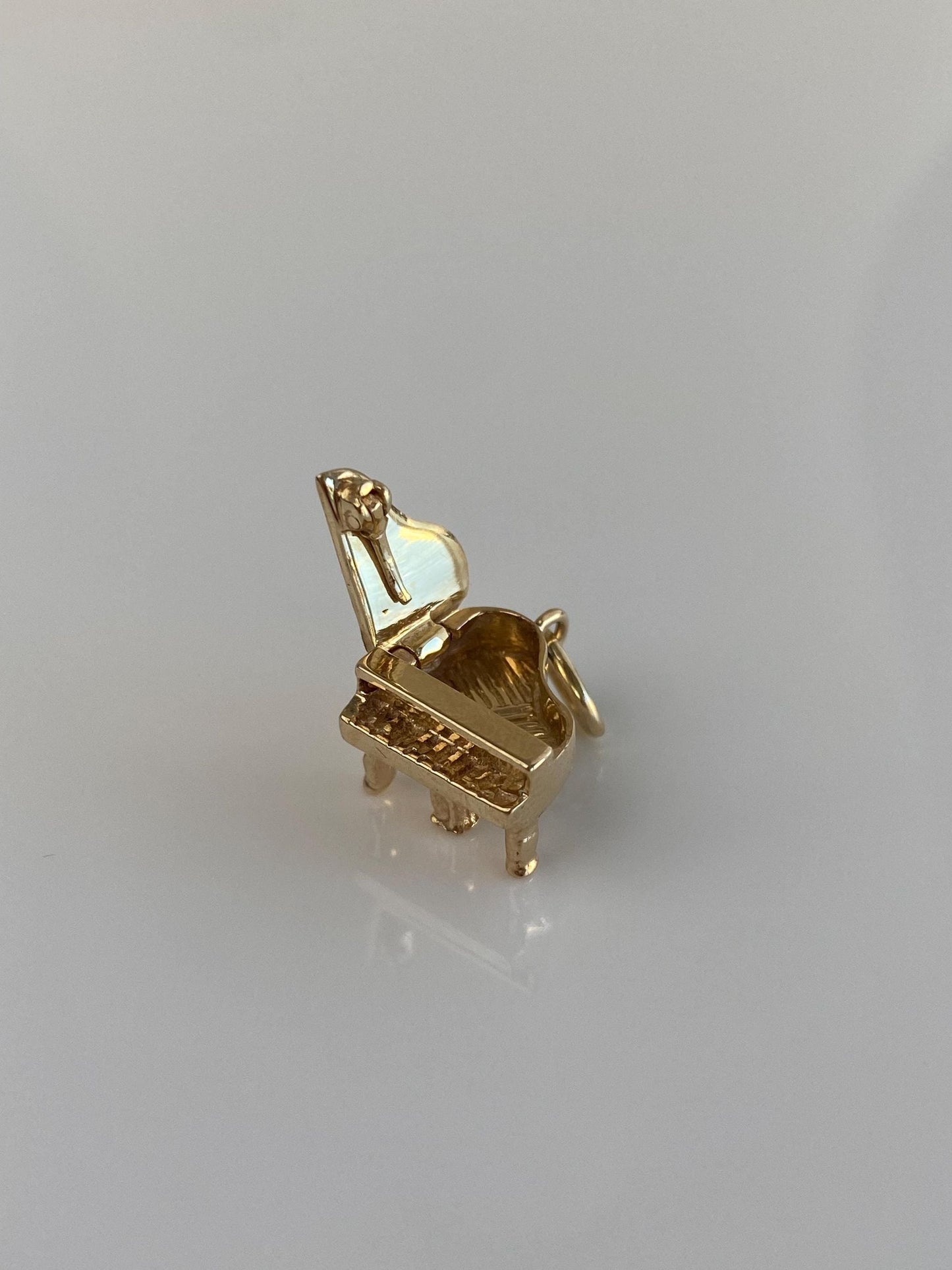 Vintage Solid 14k Yellow Gold Articulated Piano Charm