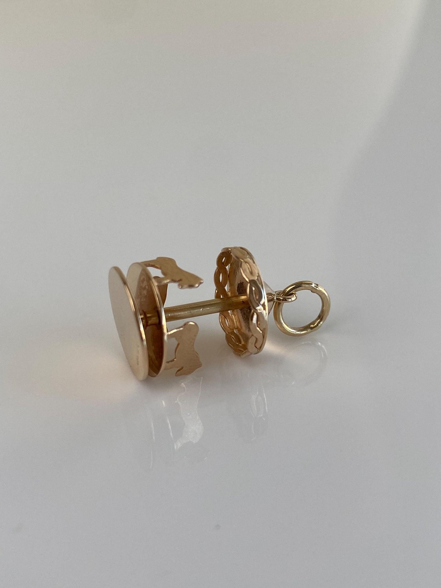 Vintage Solid 14k Yellow Gold Carousel Charm