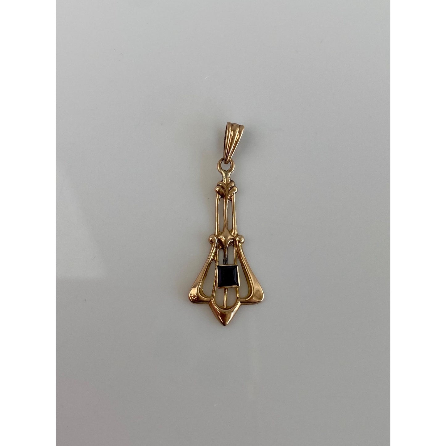 Vintage Solid 10k Yellow Gold Purple Cubic Zirconia Charm