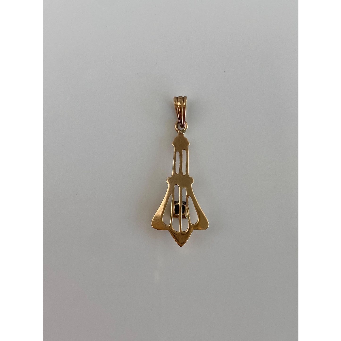 Vintage Solid 10k Yellow Gold Purple Cubic Zirconia Charm