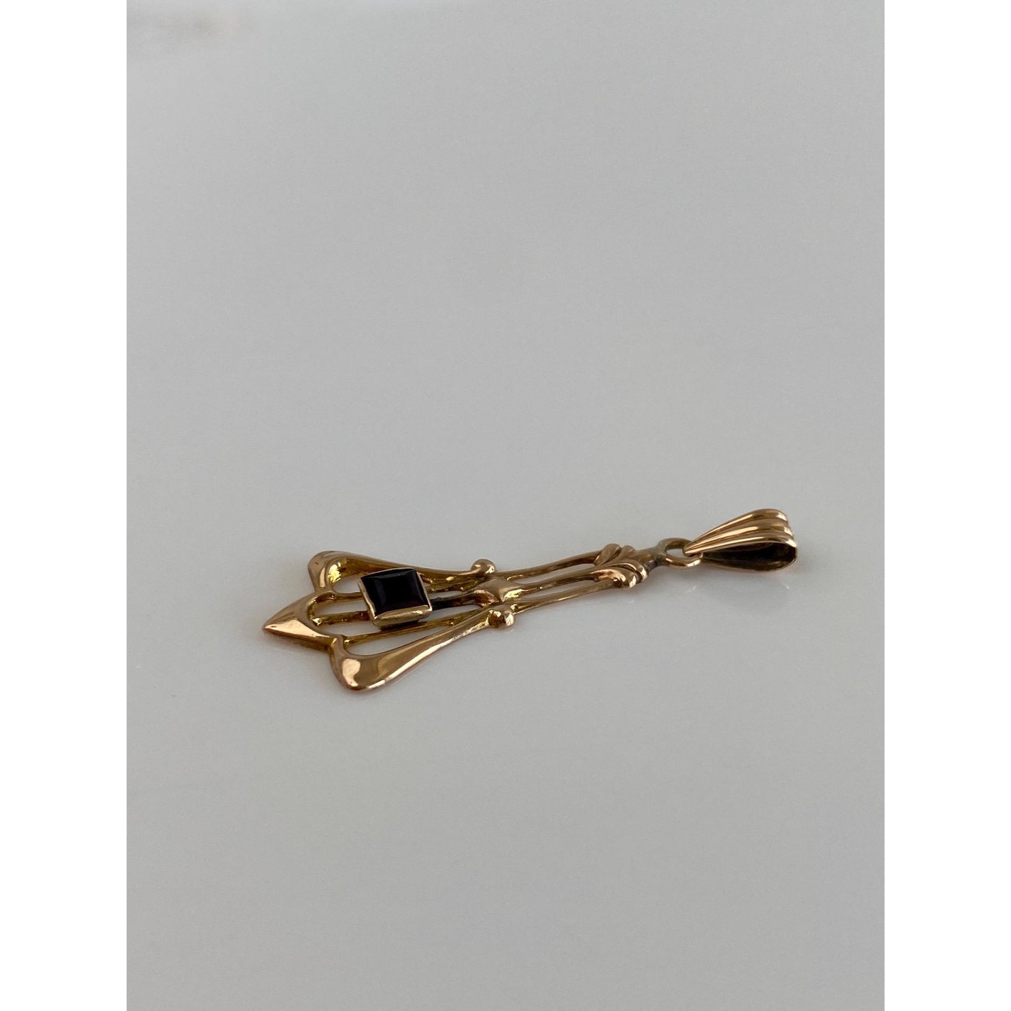 Vintage Solid 10k Yellow Gold Purple Cubic Zirconia Charm