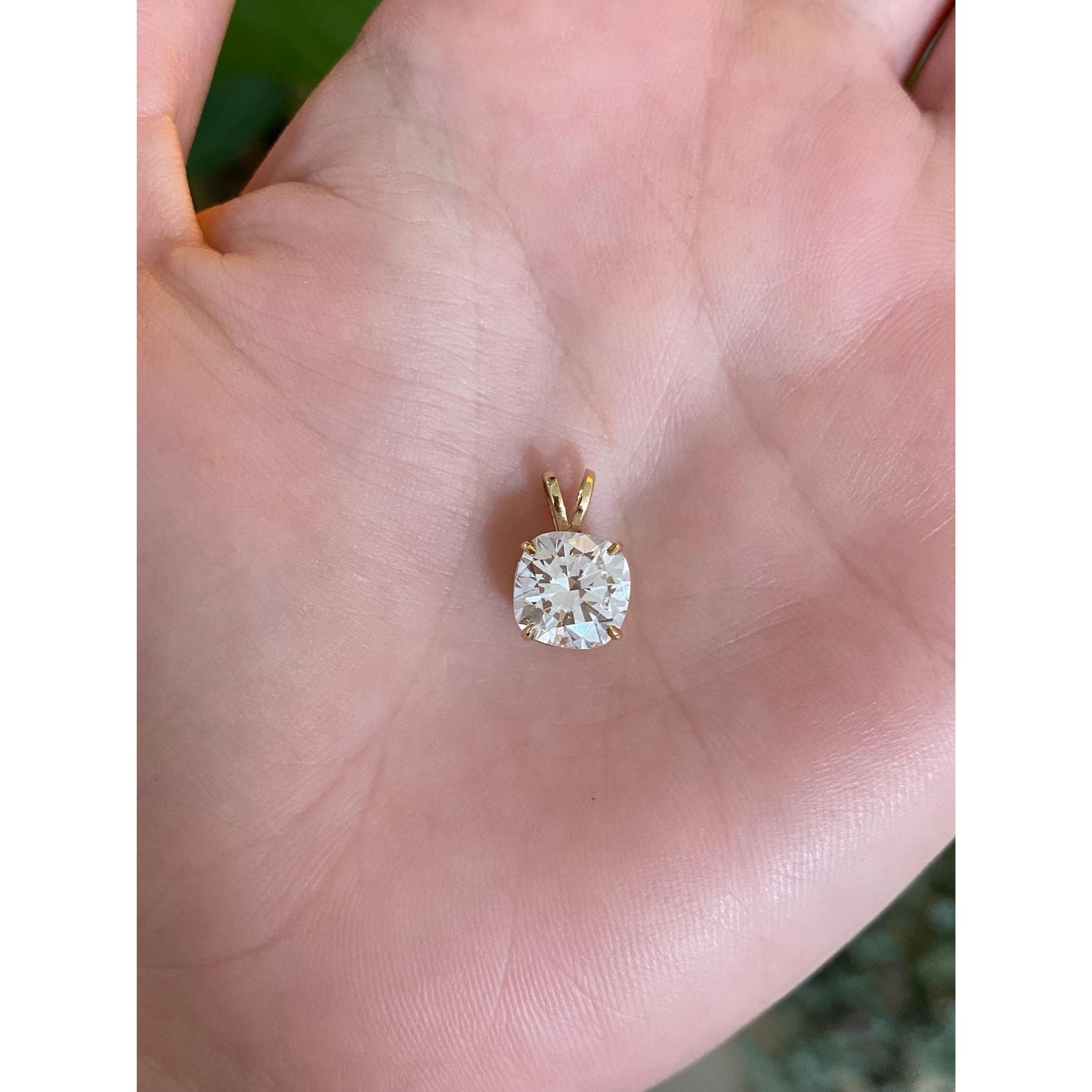 Vintage Solid 14k Yellow Gold Cubic Zirconia Charm