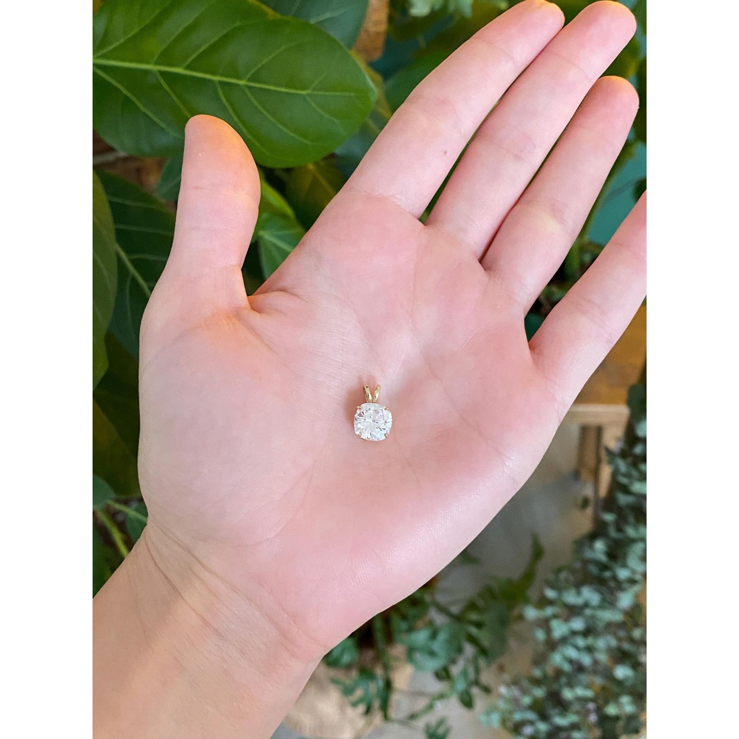 Vintage Solid 14k Yellow Gold Cubic Zirconia Charm