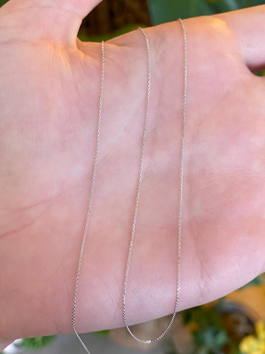 Vintage Solid 10k White Gold Dainty Tight Biker Link Chain Necklace - 21 inches