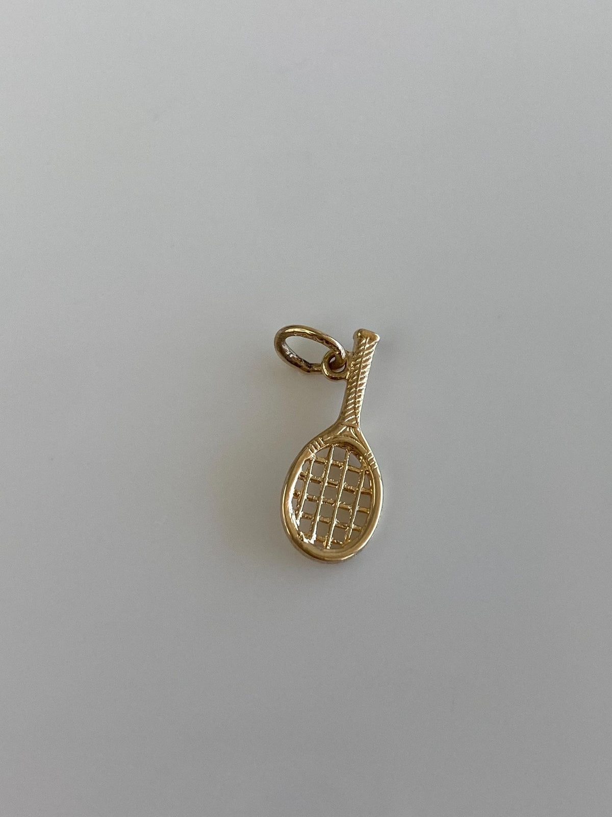 Vintage Solid 14k Yellow Gold Tennis Racket Charm