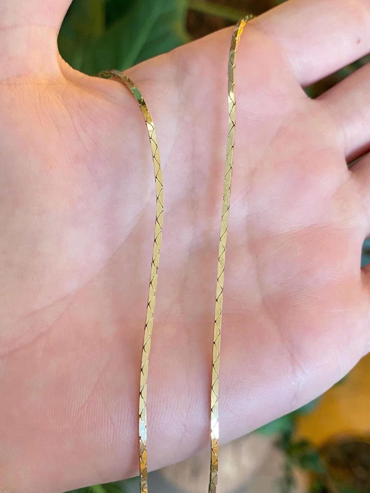 Vintage Solid 14k Yellow Gold Triangle Link Chain Necklace - 15.75 inches