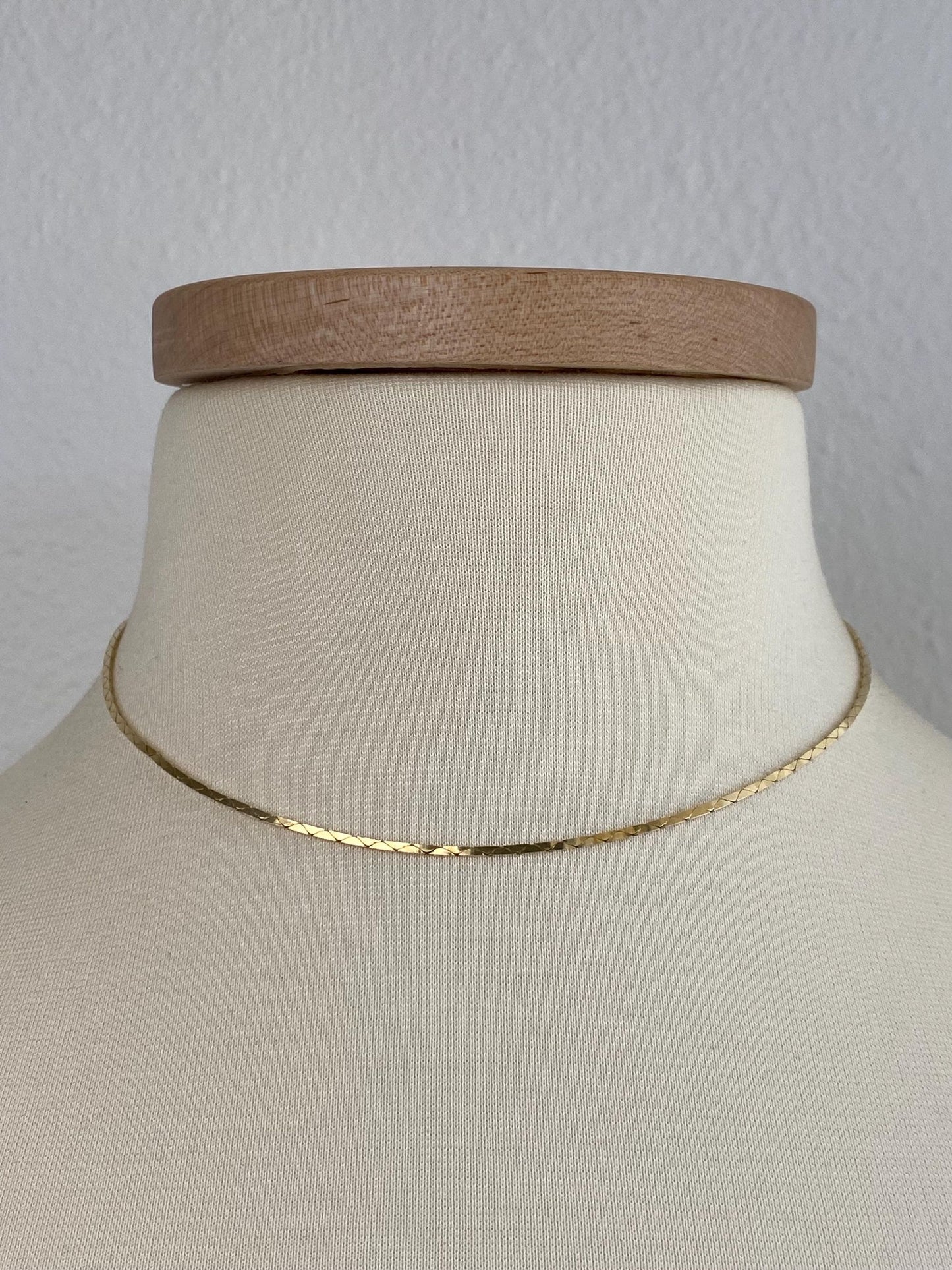 Vintage Solid 14k Yellow Gold Triangle Link Chain Necklace - 15.75 inches