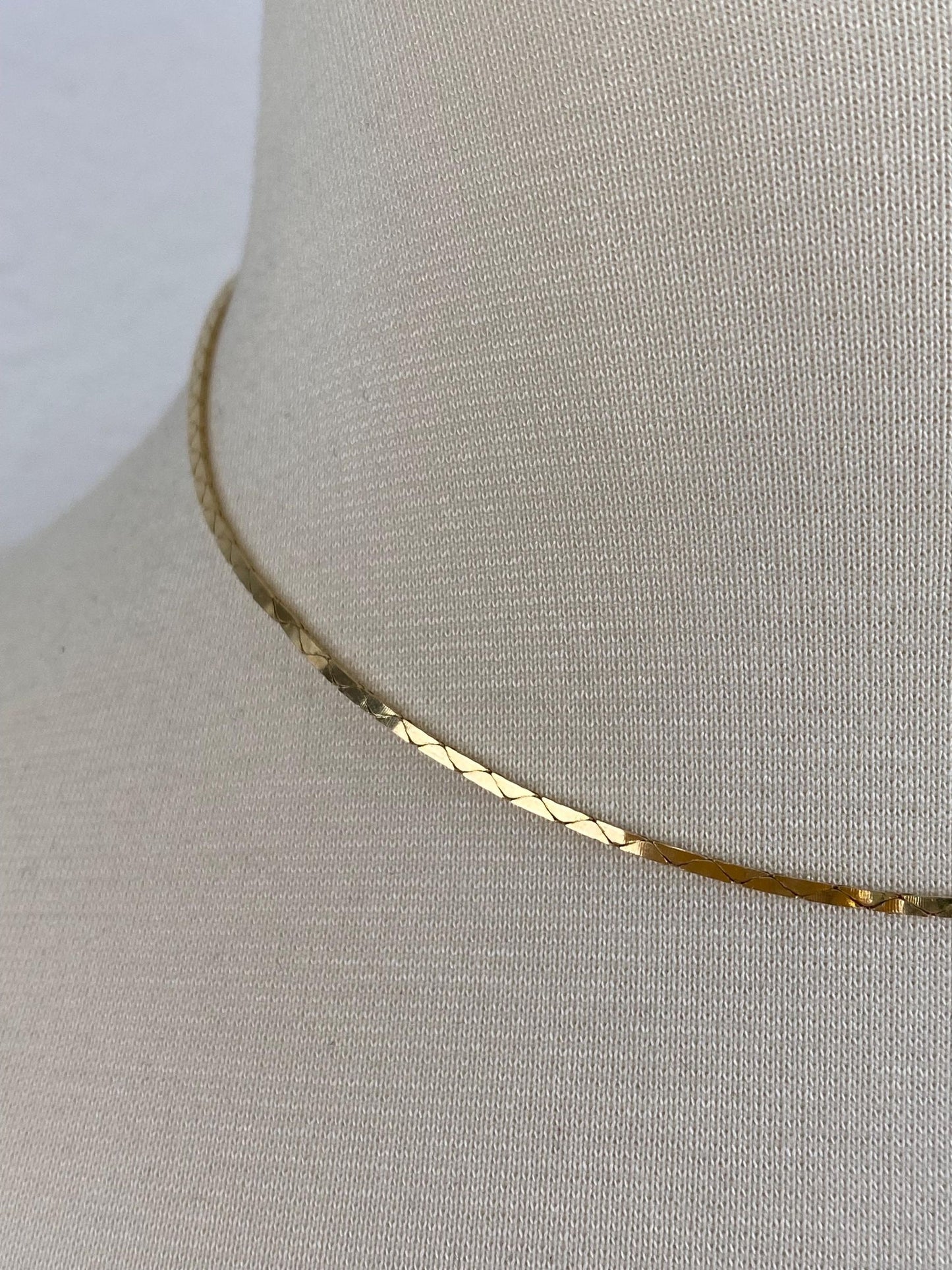 Vintage Solid 14k Yellow Gold Triangle Link Chain Necklace - 15.75 inches