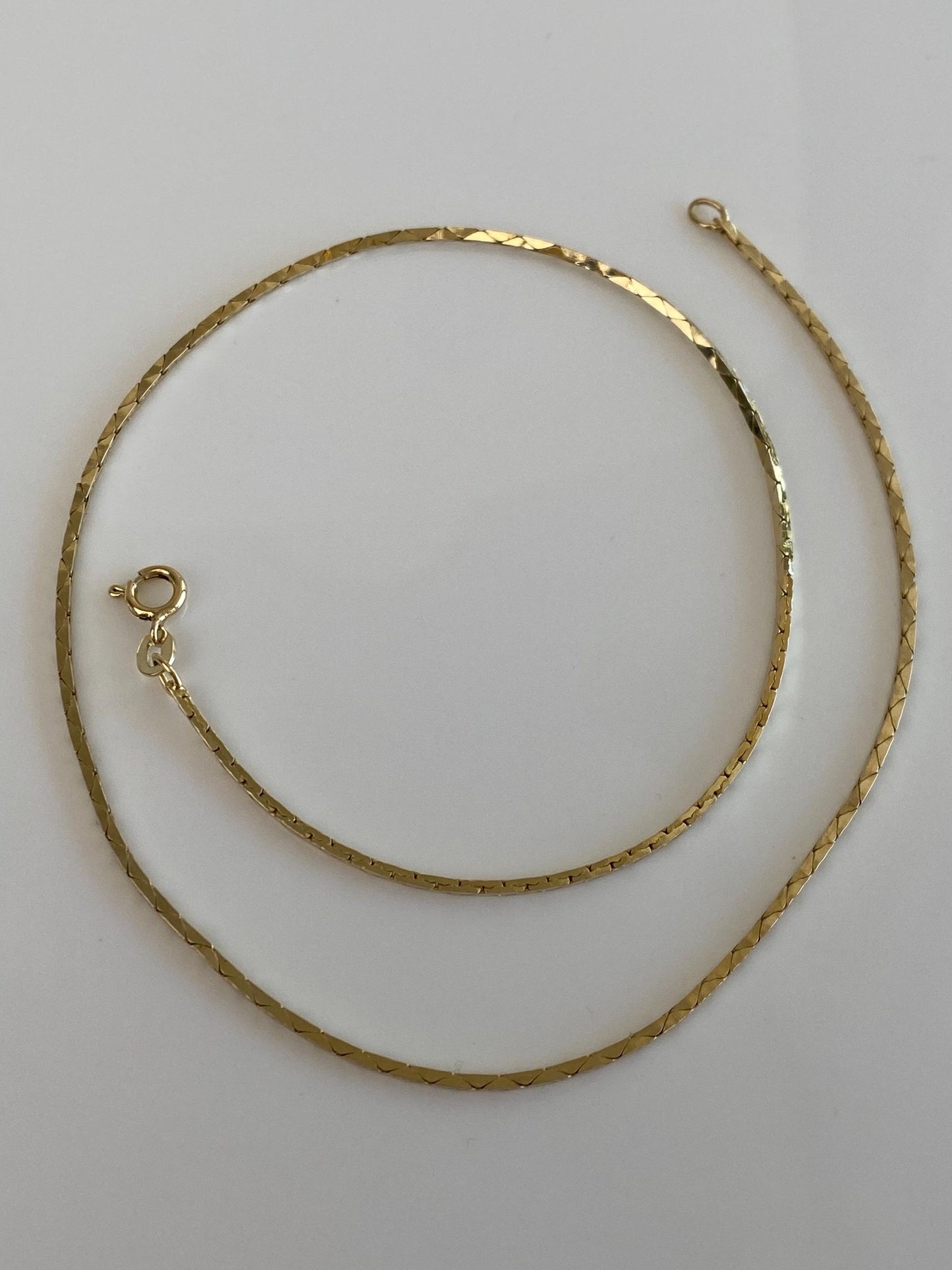 Vintage Solid 14k Yellow Gold Triangle Link Chain Necklace - 15.75 inches