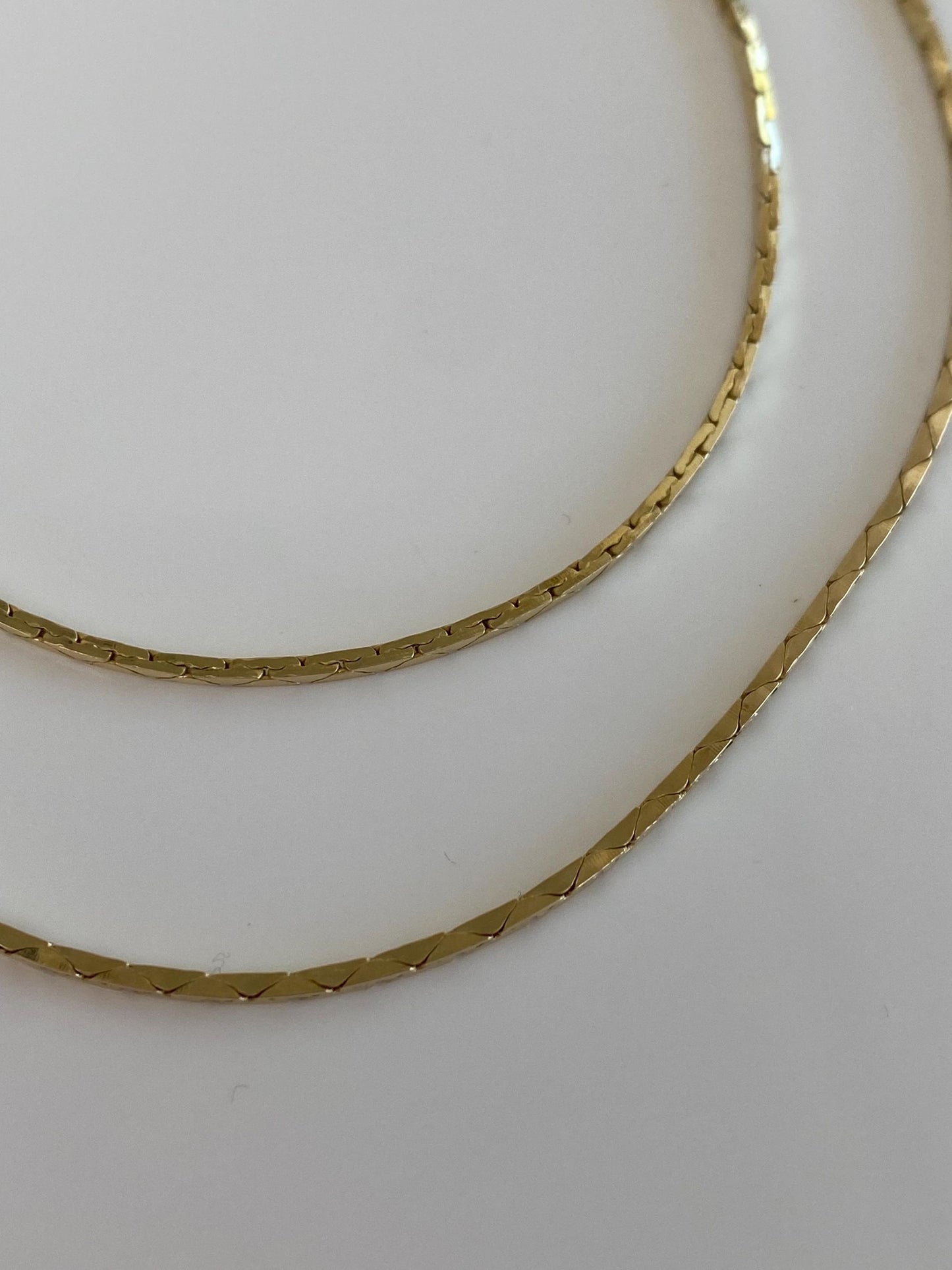 Vintage Solid 14k Yellow Gold Triangle Link Chain Necklace - 15.75 inches